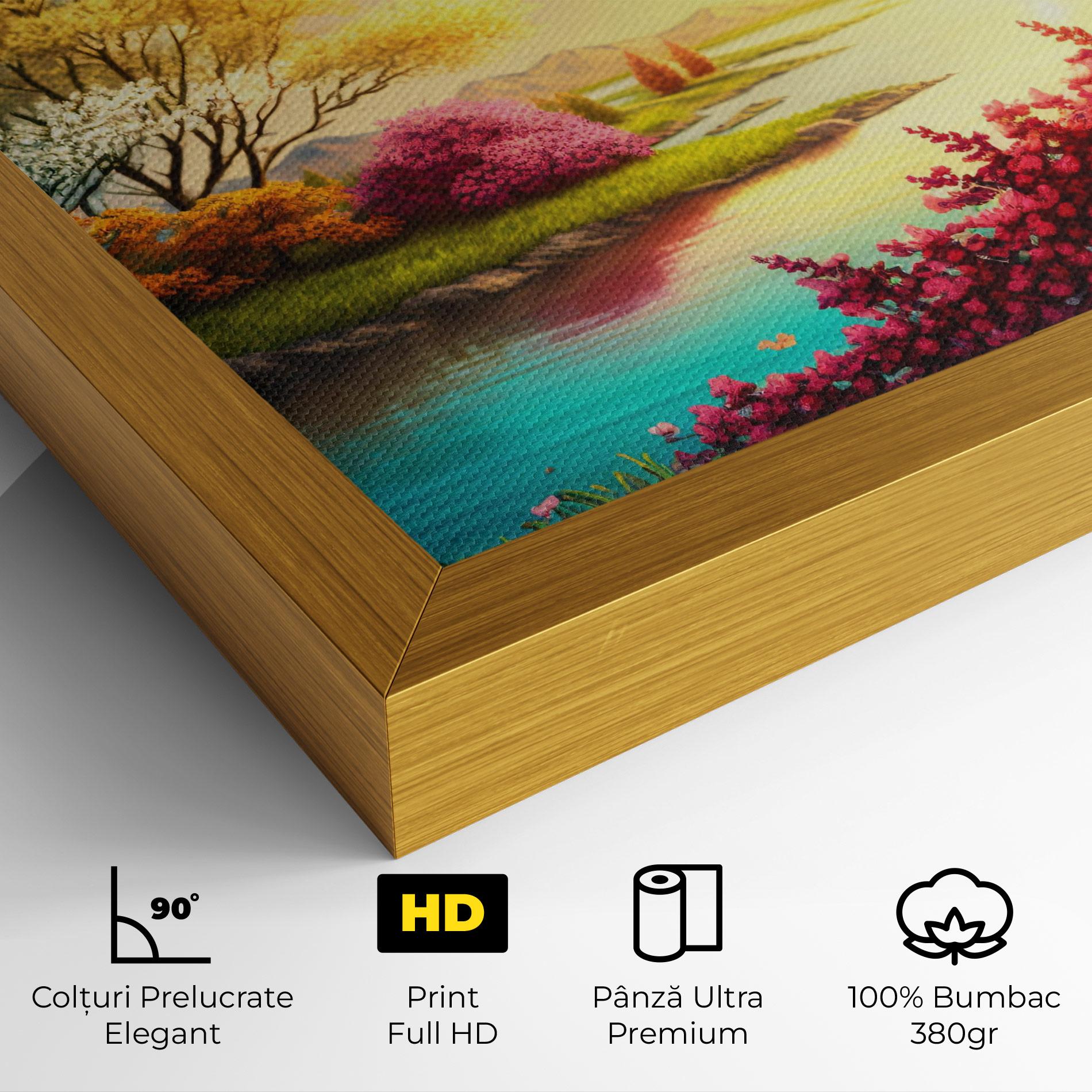 Tablou Canvas Pink Yellow Trees mockup 4