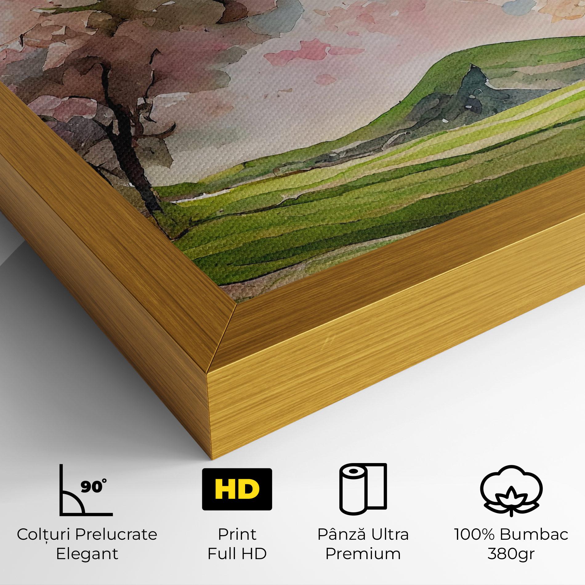 Tablou Canvas Spring Pink Trees mockup 4