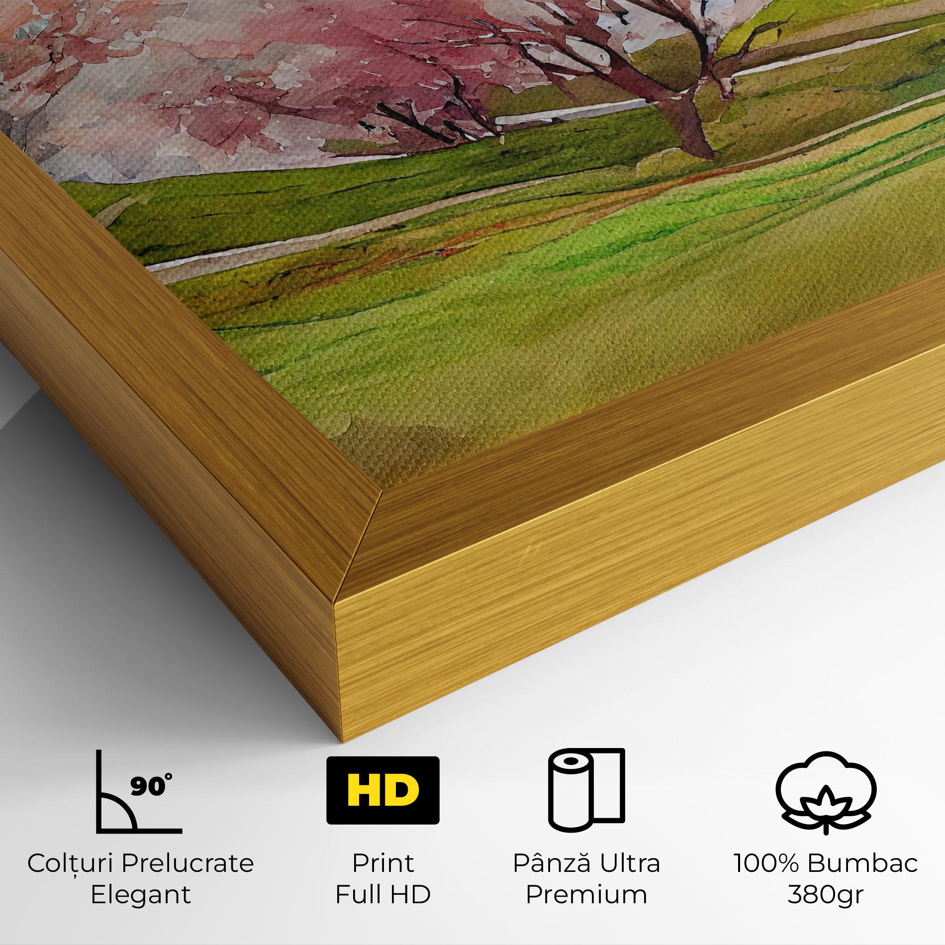 Tablou Canvas Spring Trees Painting mockup 4
