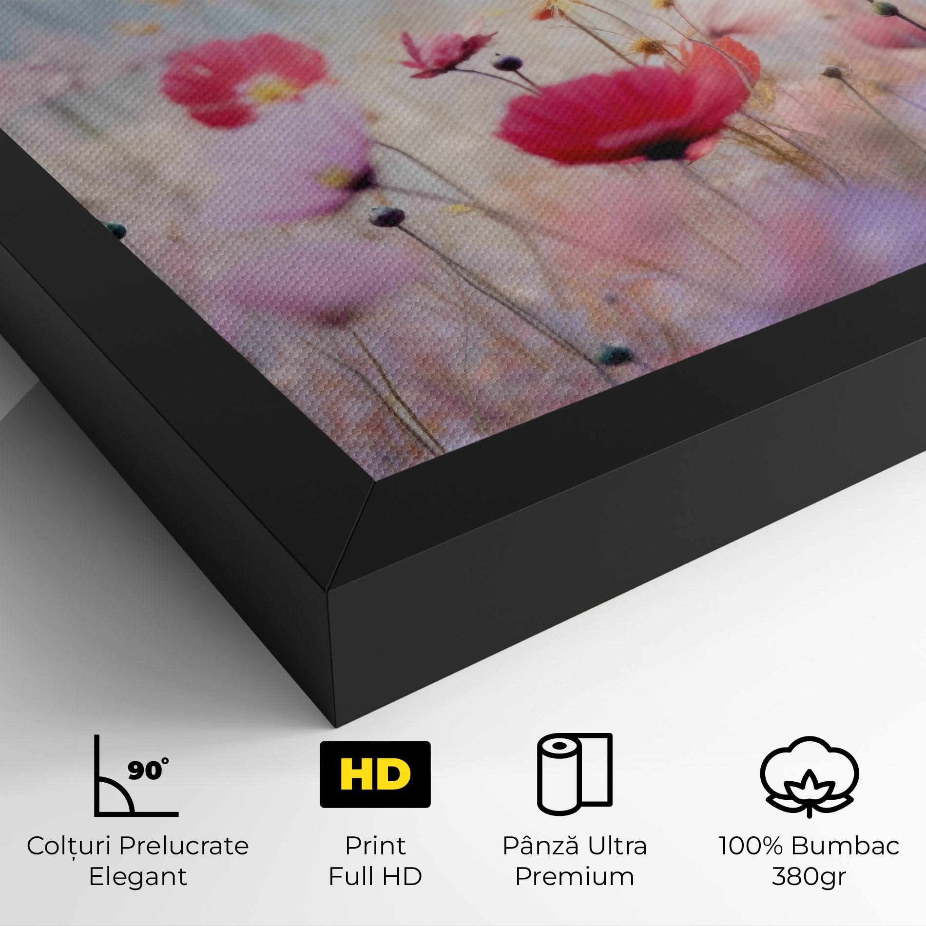 Tablou Canvas Dreamy Sprig Pink Flower mockup 4