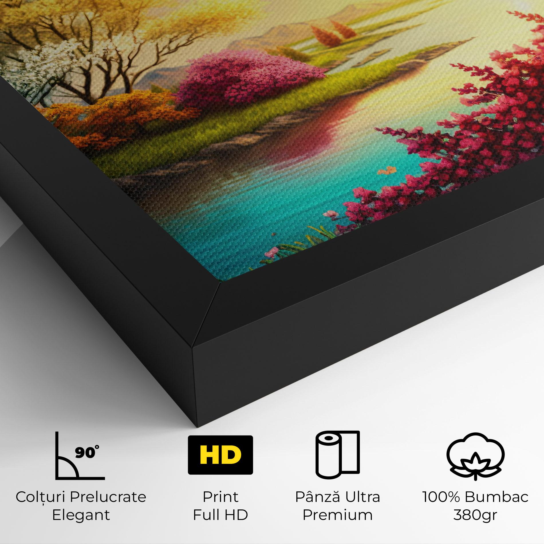 Tablou Canvas Pink Yellow Trees mockup 4