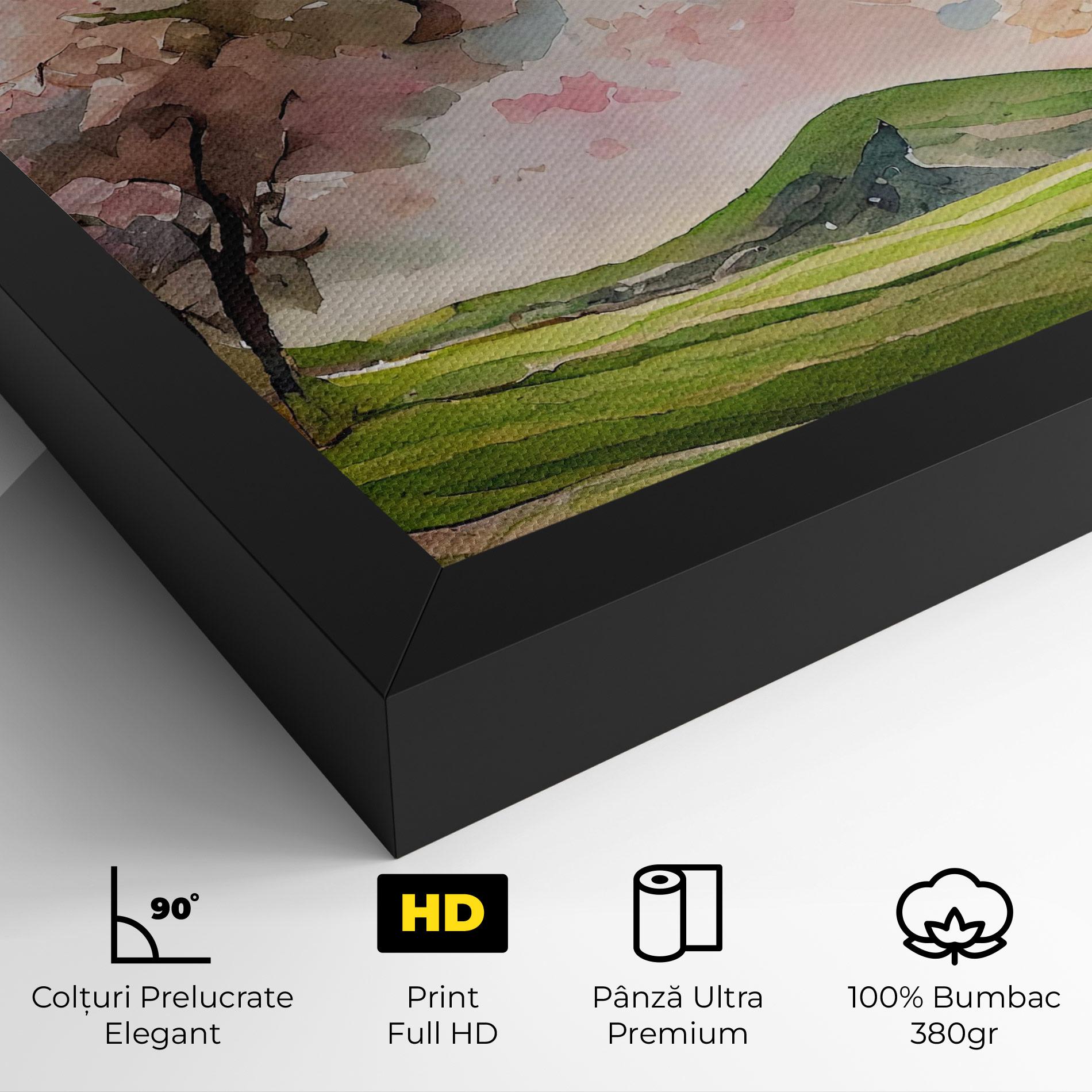 Tablou Canvas Spring Pink Trees mockup 4