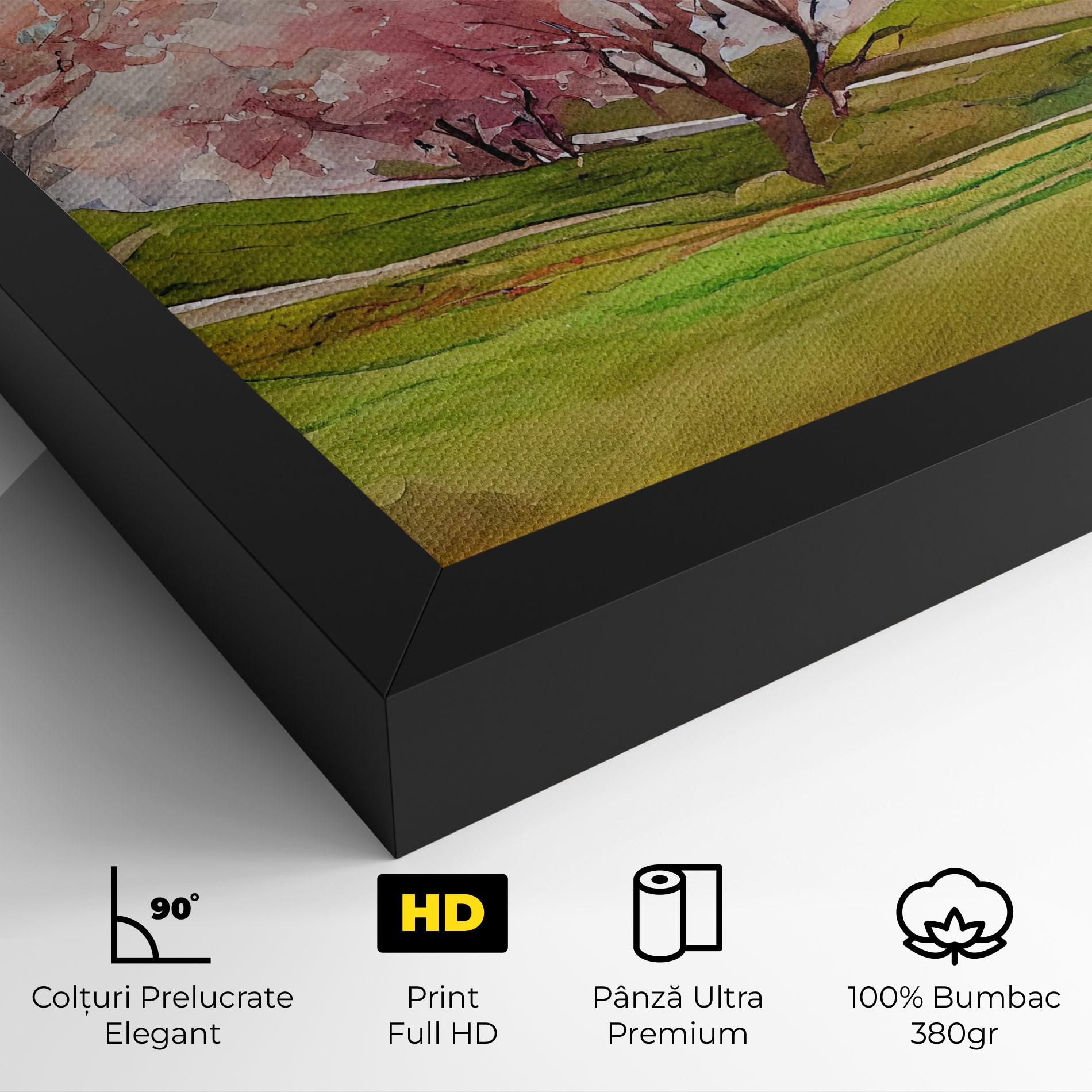 Tablou Canvas Spring Trees Painting mockup 4