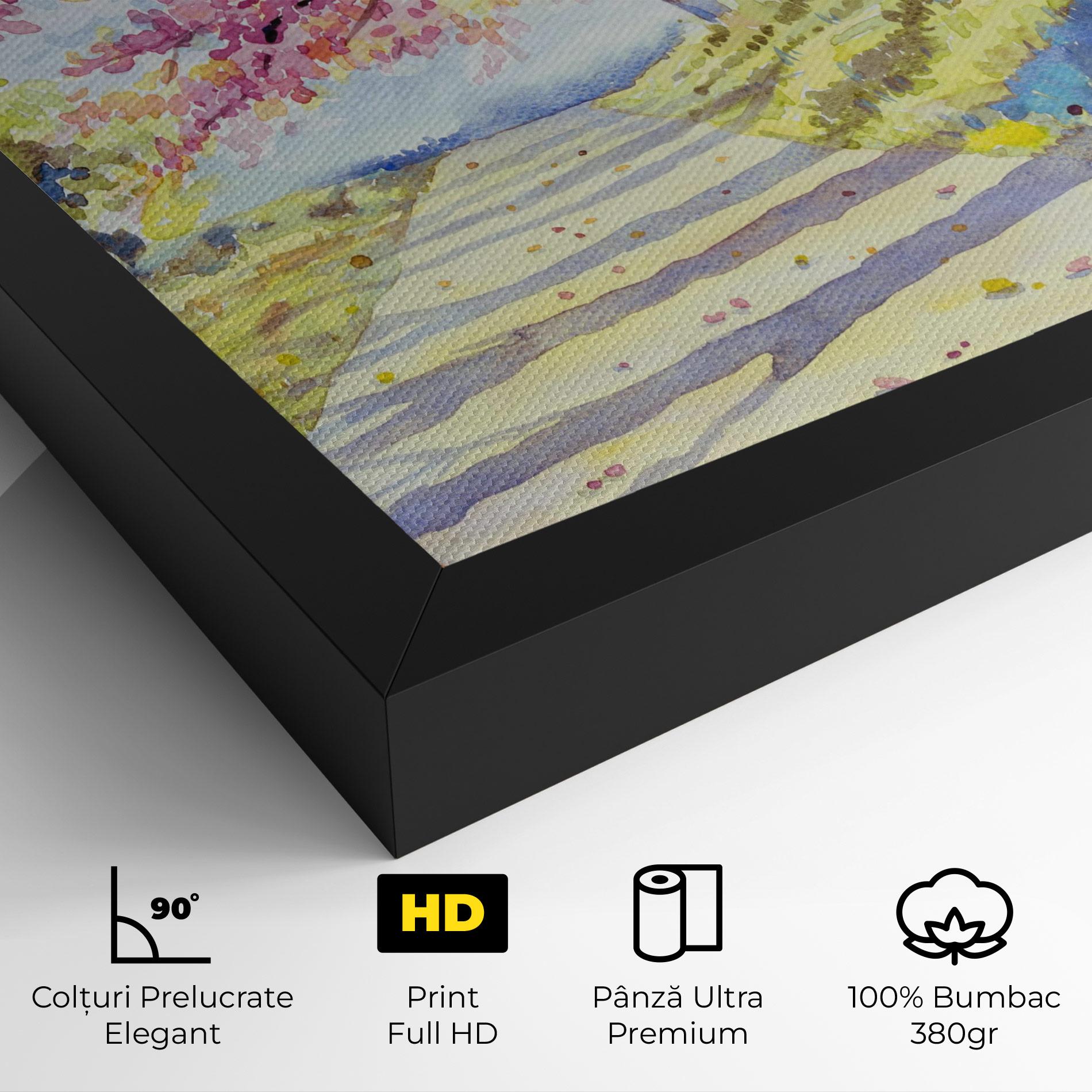 Tablou Canvas Watercolor Spring Landscape mockup 4