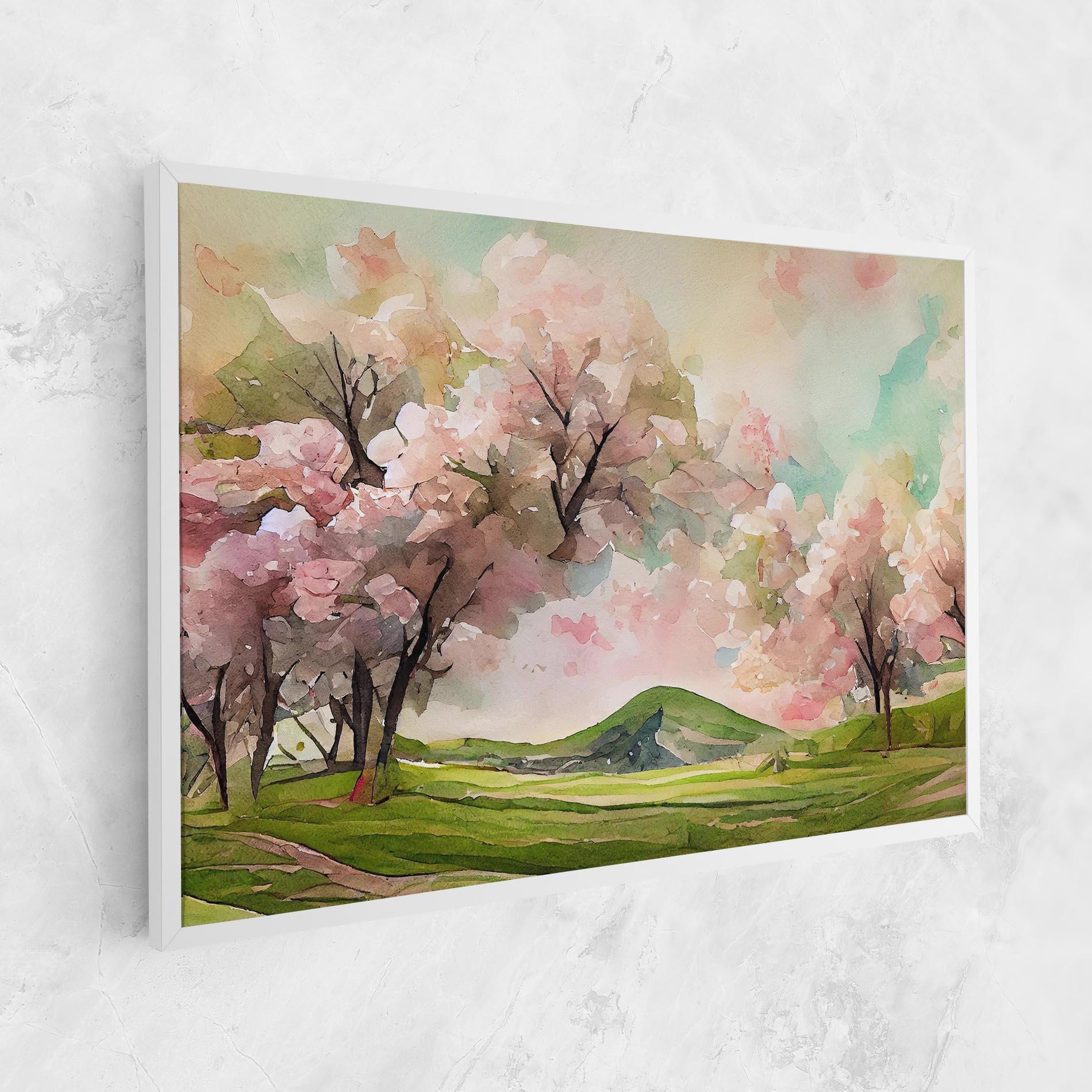 Tablou Canvas Spring Pink Trees mockup 1