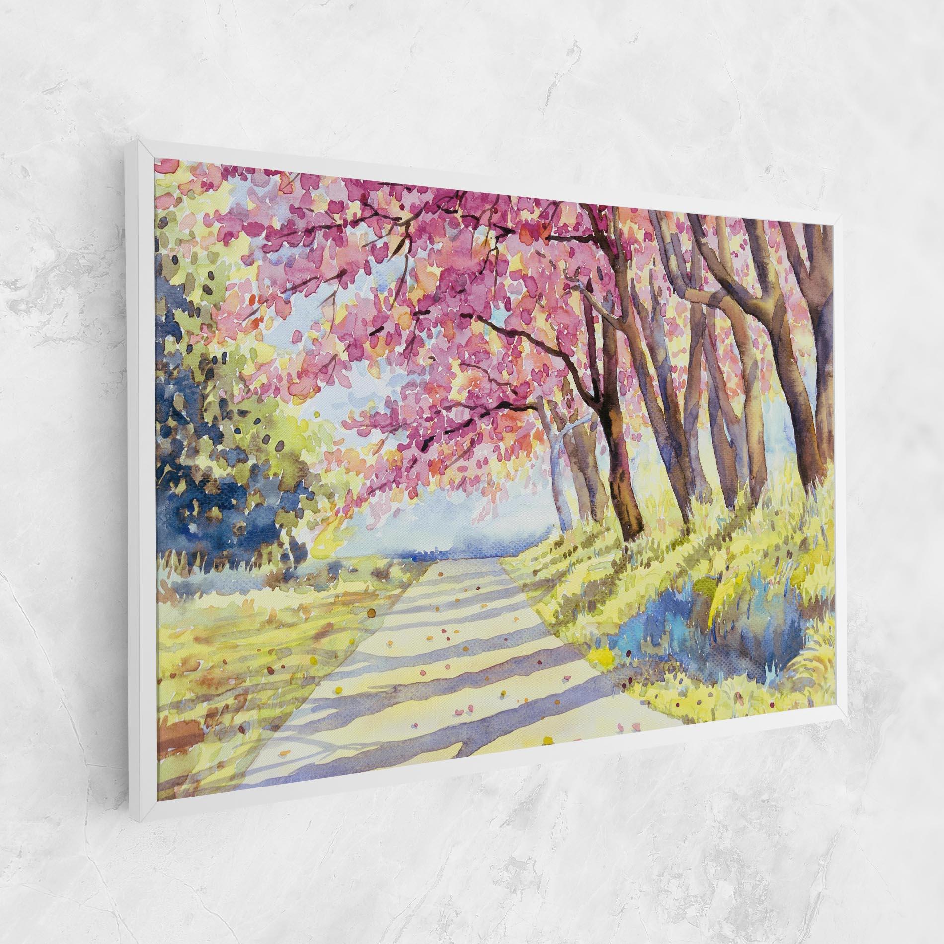 Tablou Canvas Watercolor Spring Landscape mockup 1