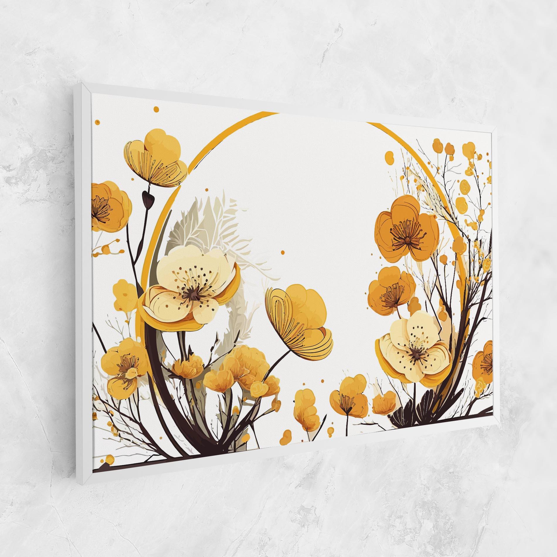 Tablou Canvas Yellow Circle Flowers mockup 1