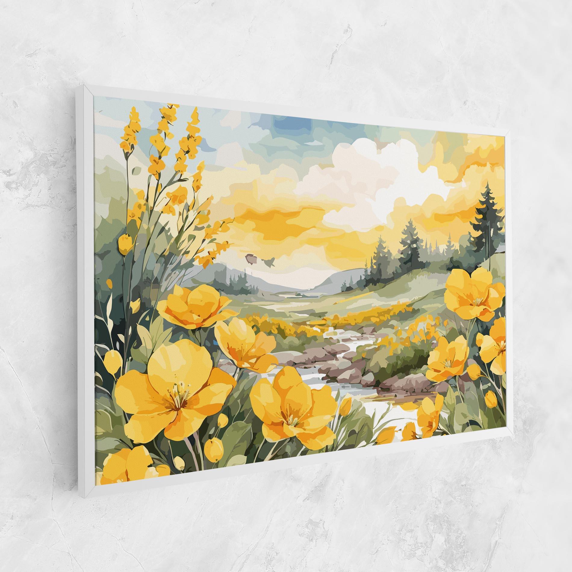 Tablou Canvas Yellow Spring Flower mockup 1