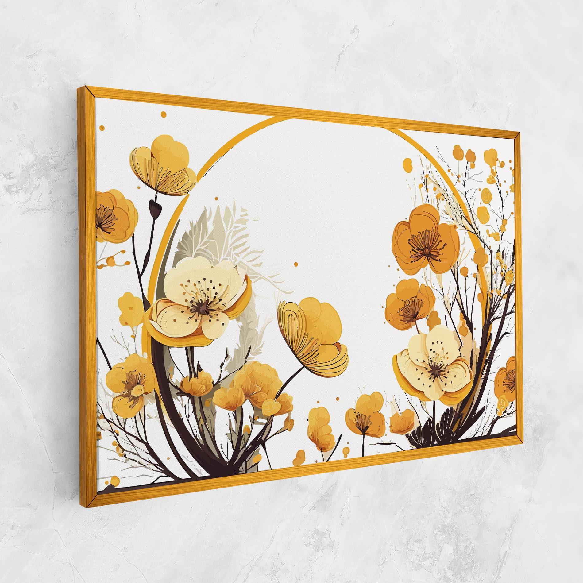 Tablou Canvas Yellow Circle Flowers mockup 1