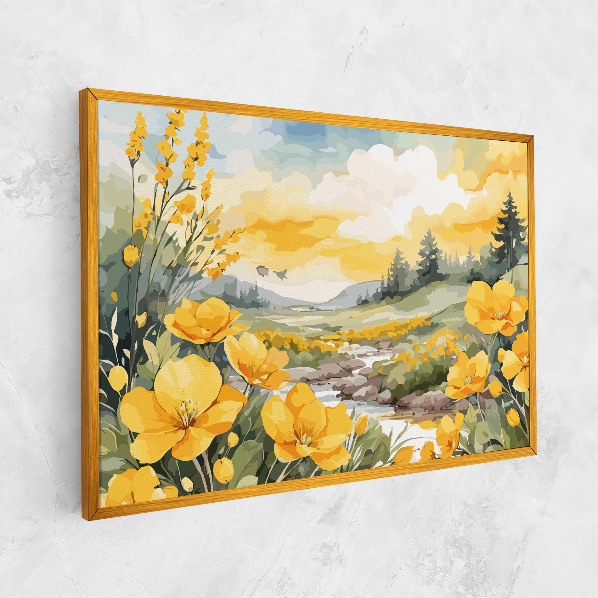 Tablou Canvas Yellow Spring Flower mockup 1