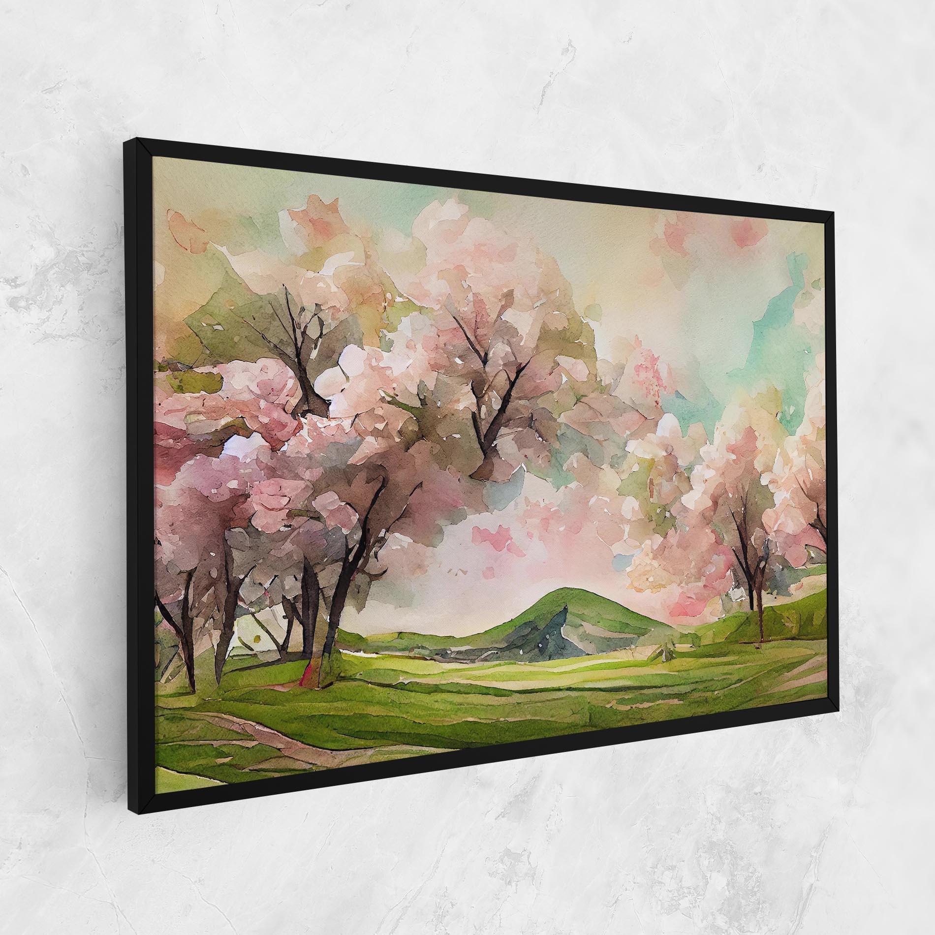 Tablou Canvas Spring Pink Trees mockup 1