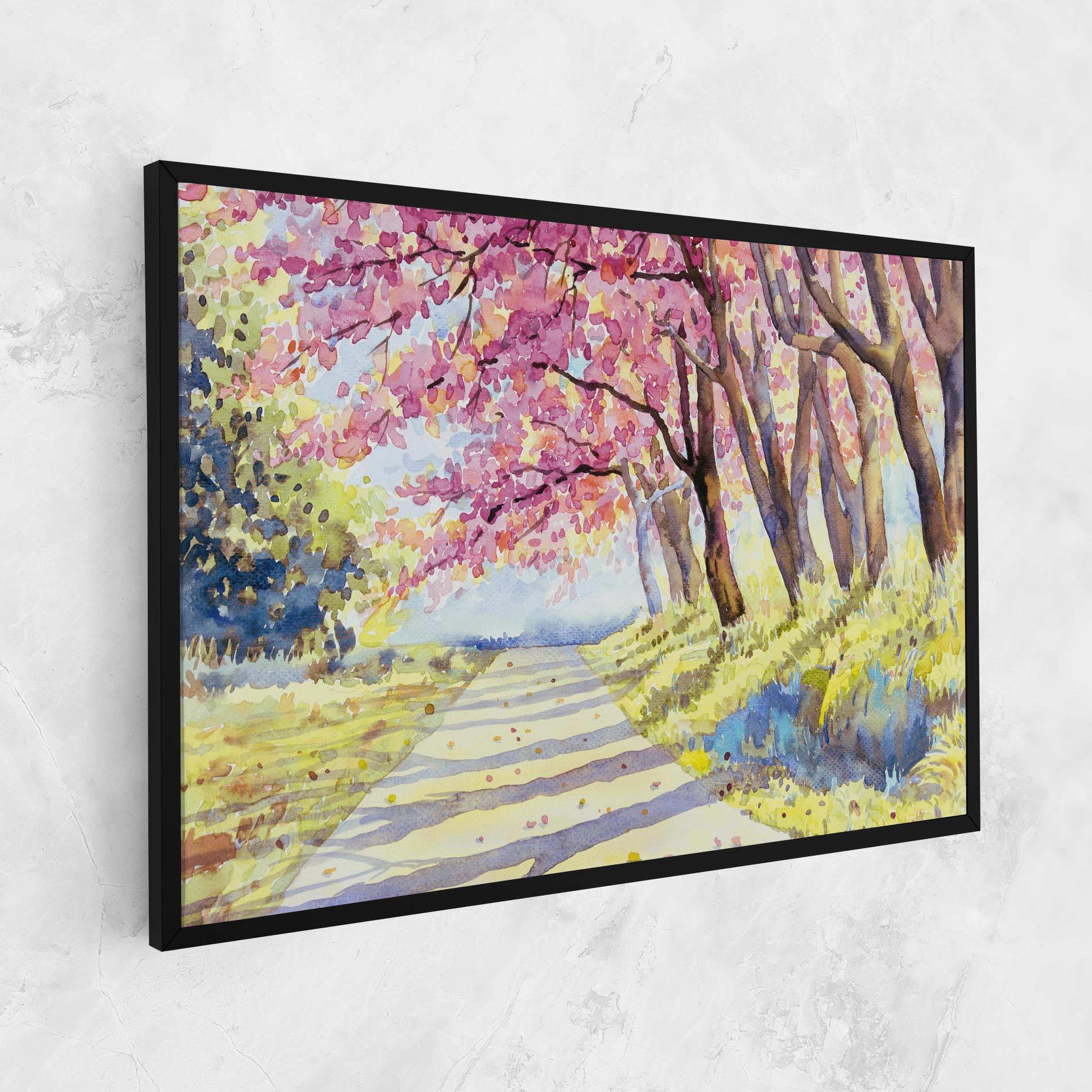 Tablou Canvas Watercolor Spring Landscape mockup 1