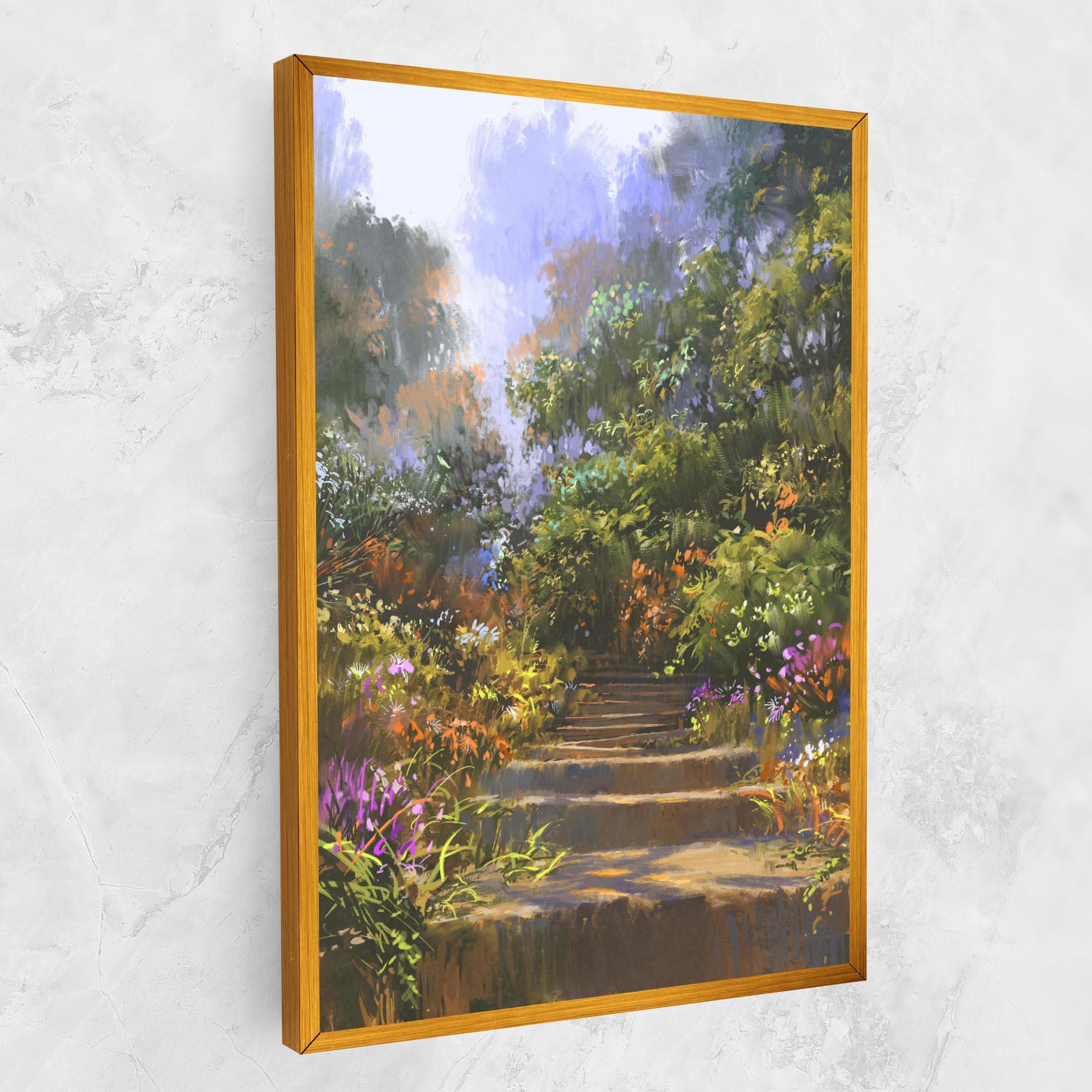 Tablou Canvas Spring Staircase Painting mockup 1