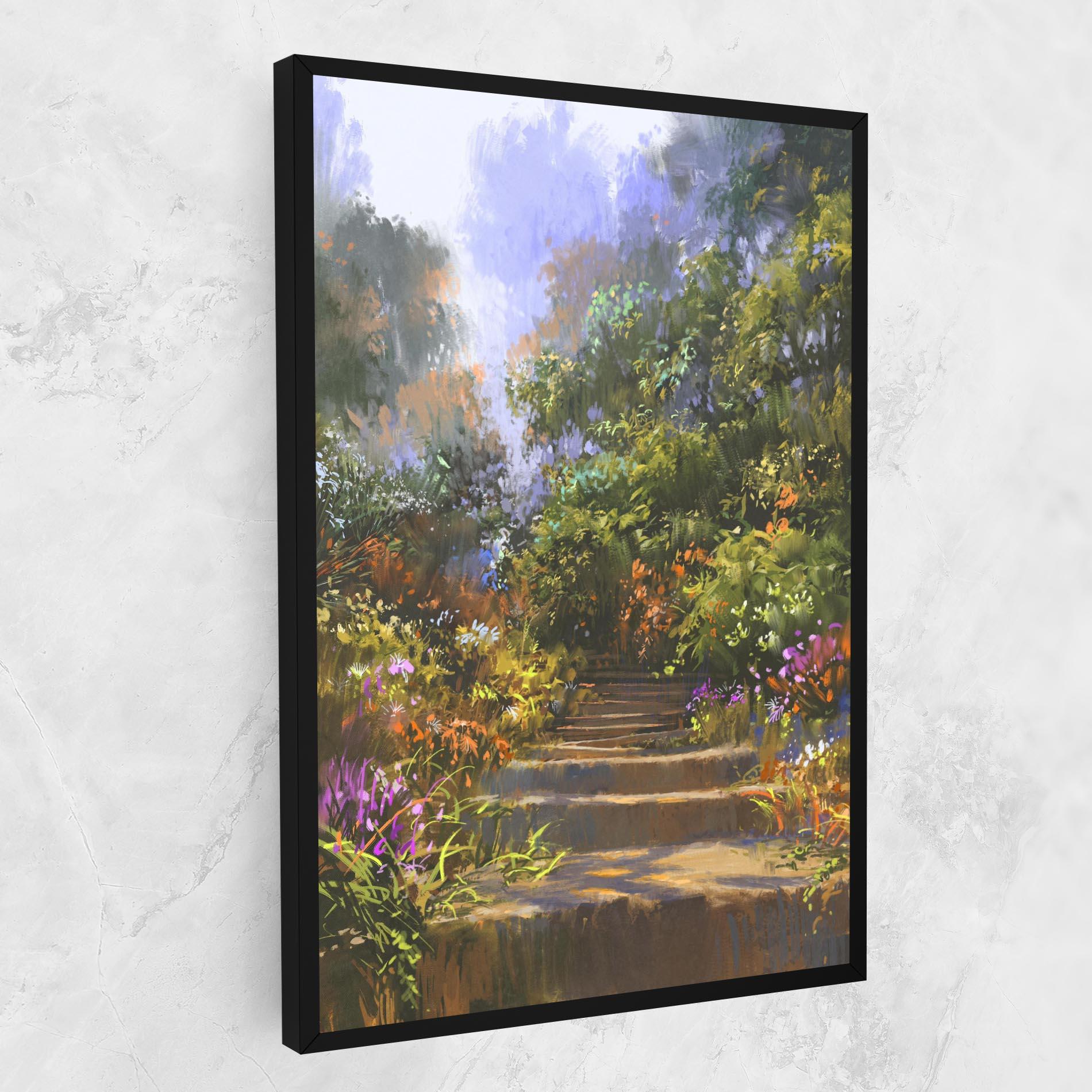 Tablou Canvas Spring Staircase Painting mockup 1