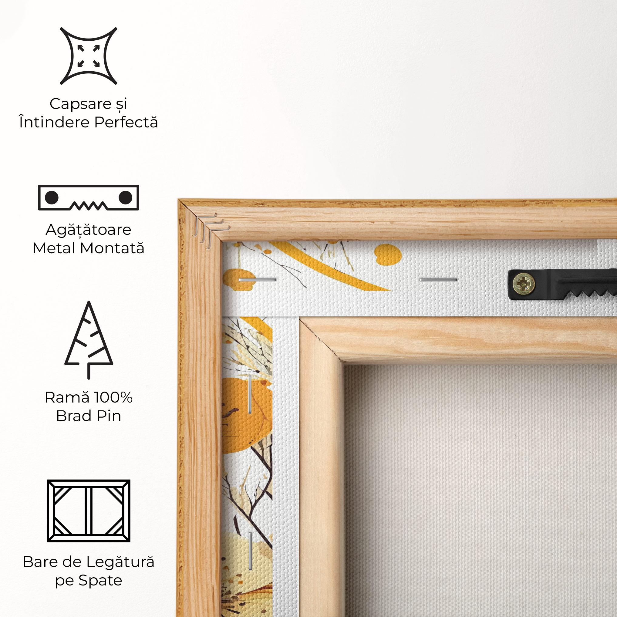 Tablou Canvas Yellow Circle Flowers mockup 5