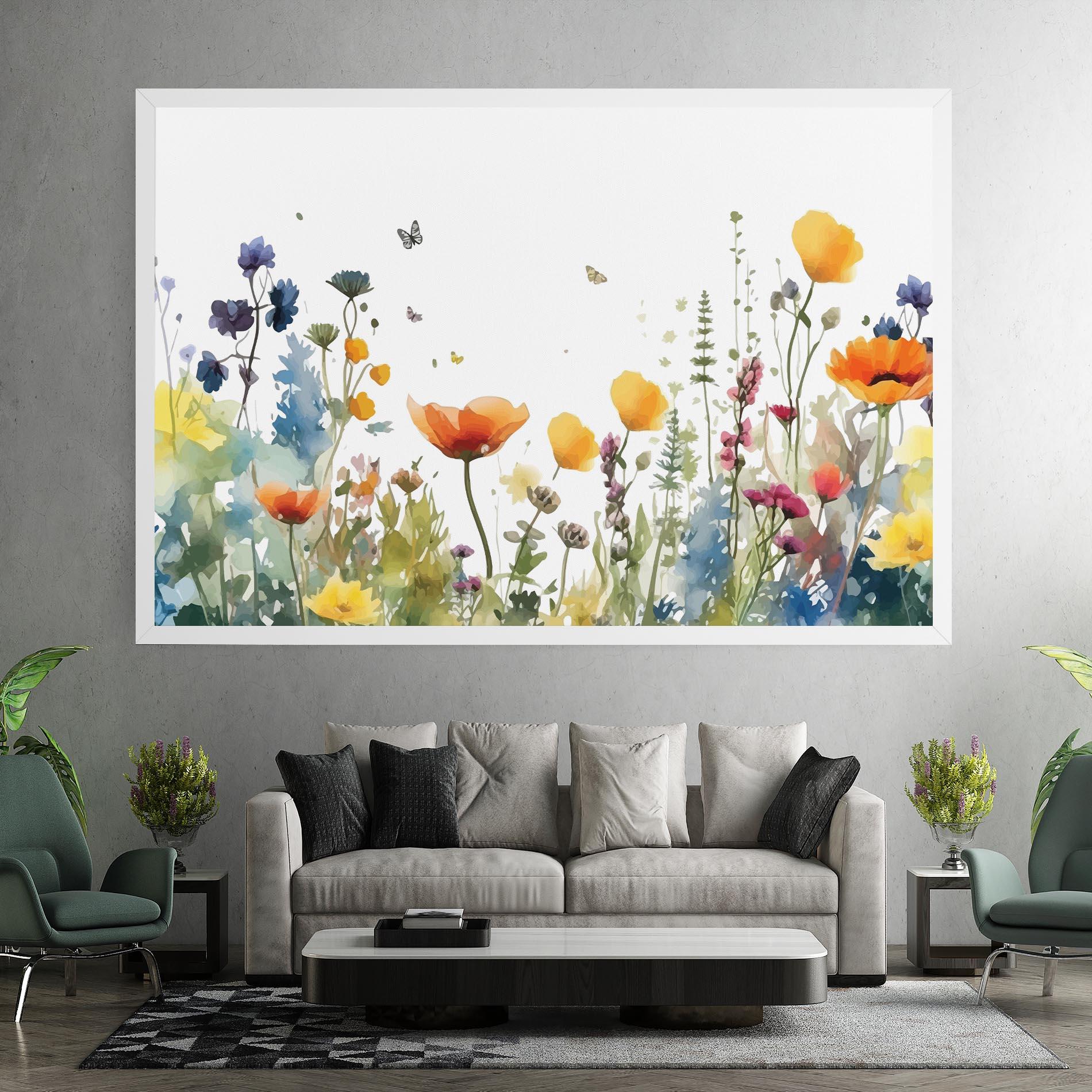 Tablou Canvas Watercolor Spring Flowers mockup 7