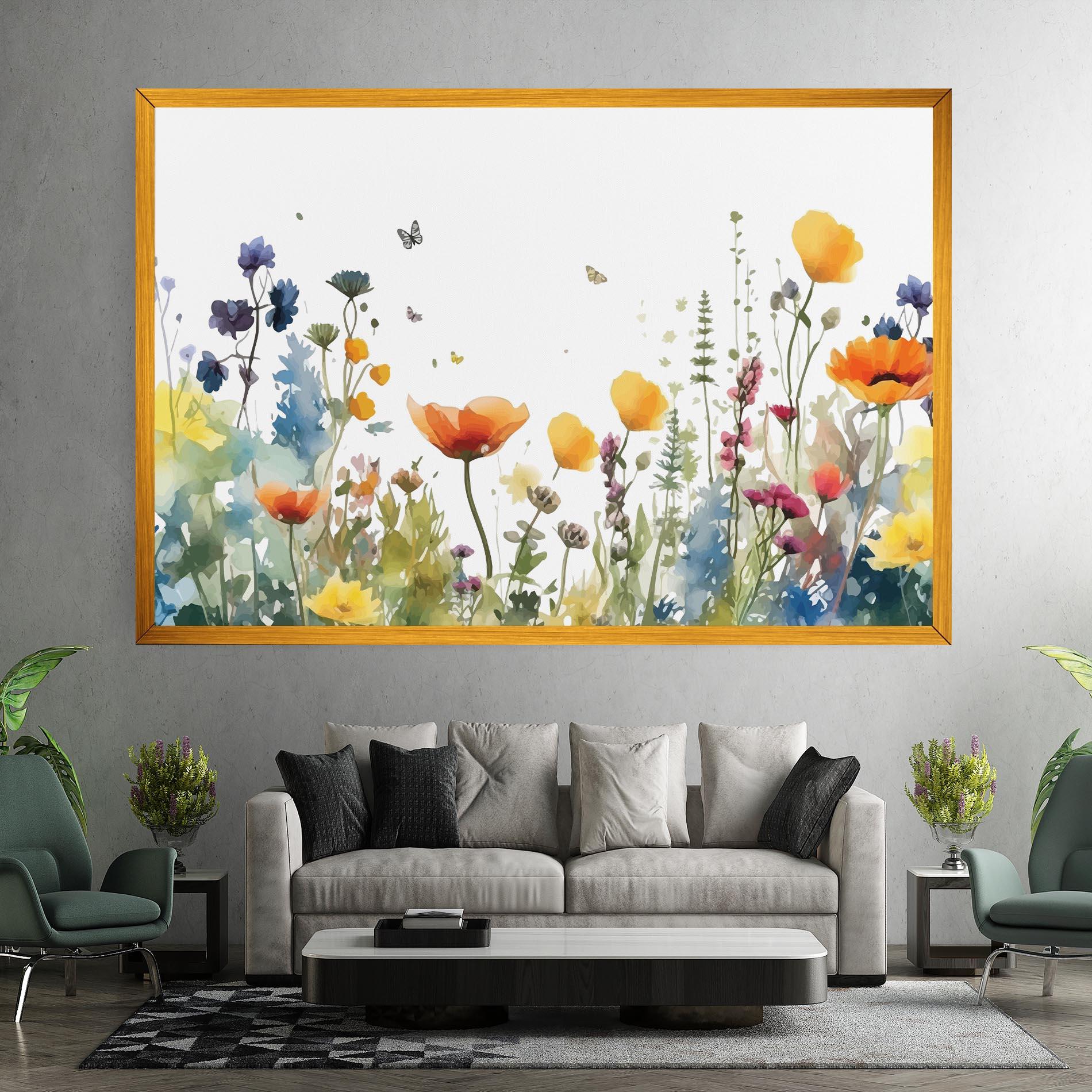 Tablou Canvas Watercolor Spring Flowers mockup 7
