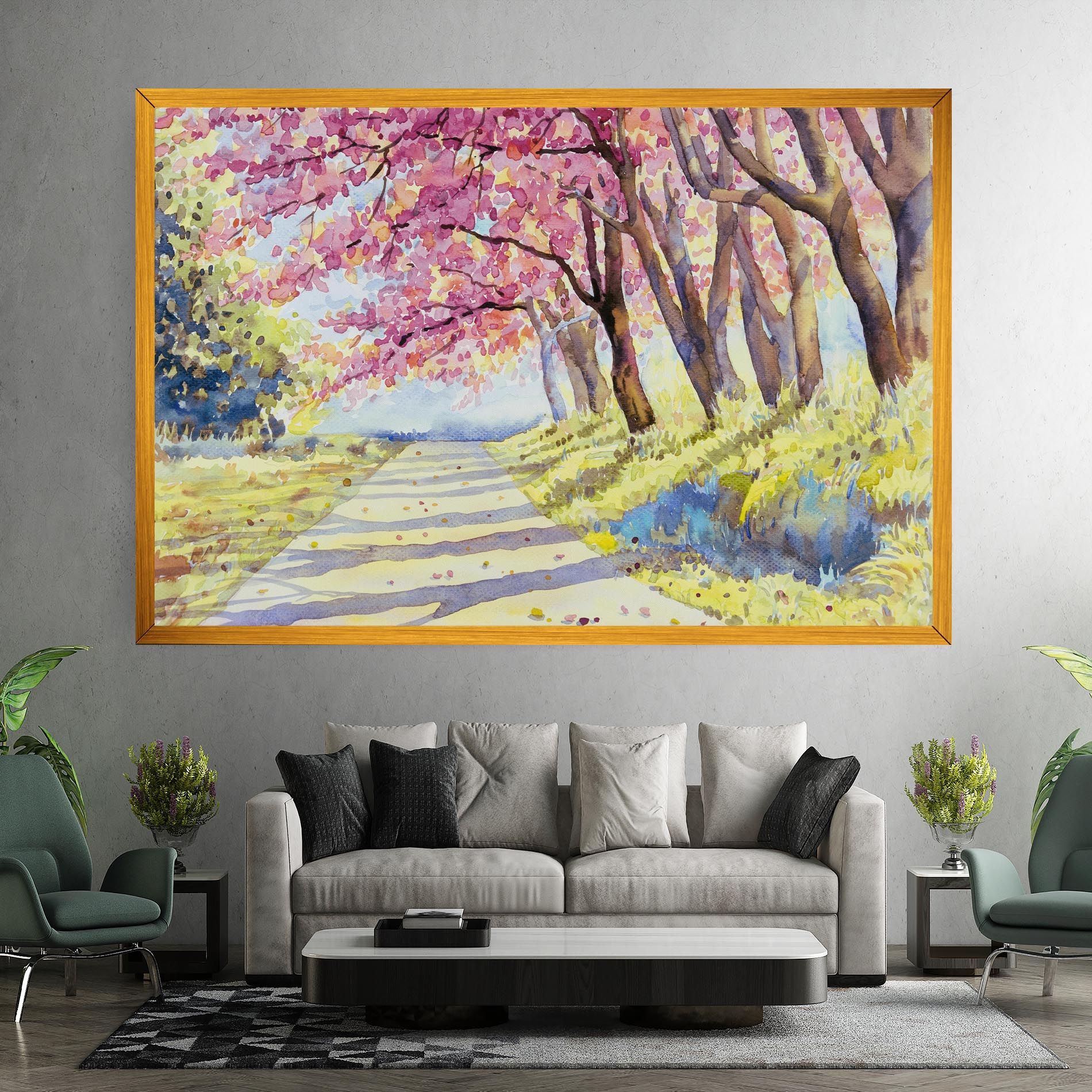 Watercolor Spring Landscape mockup 7