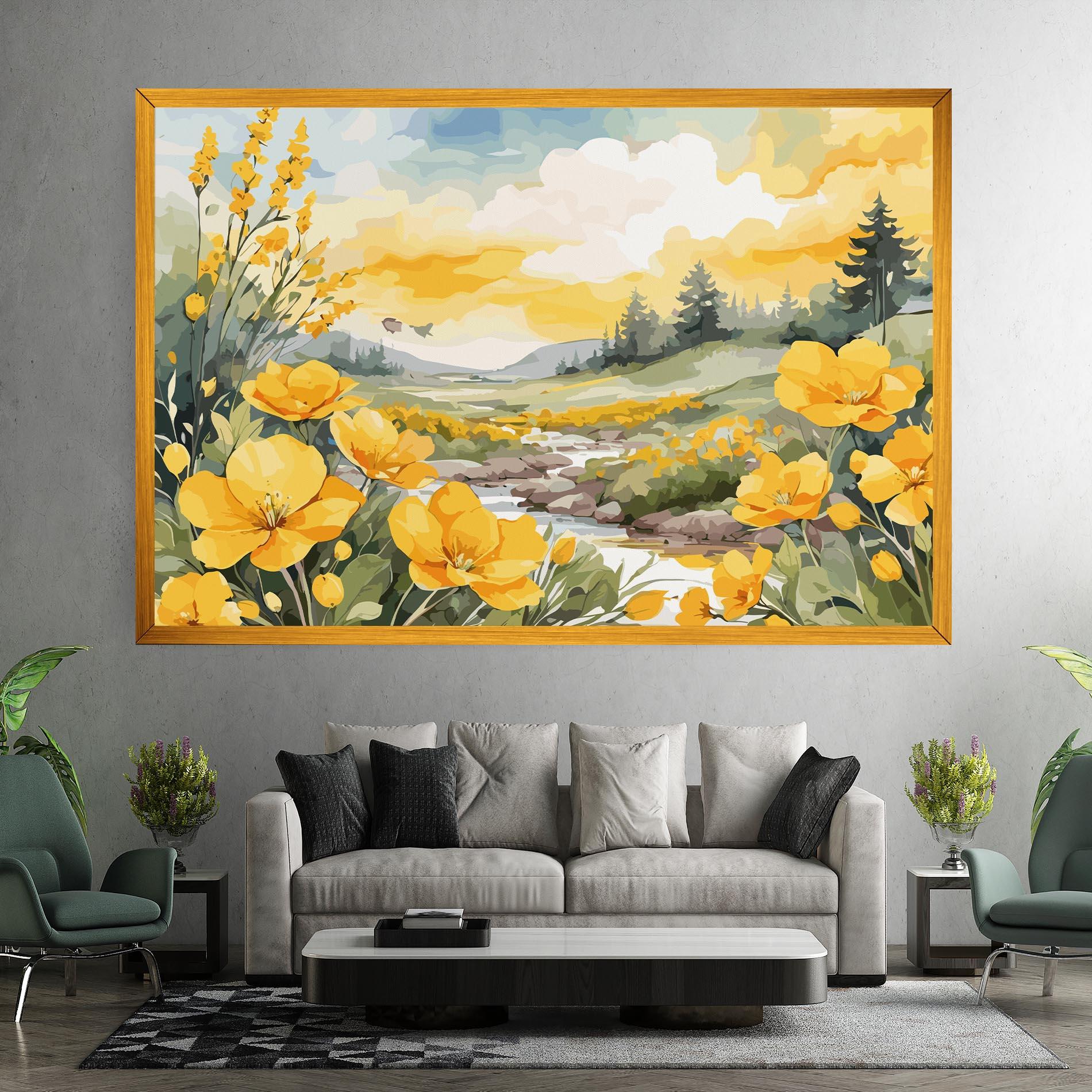 Tablou Canvas Yellow Spring Flower mockup 7