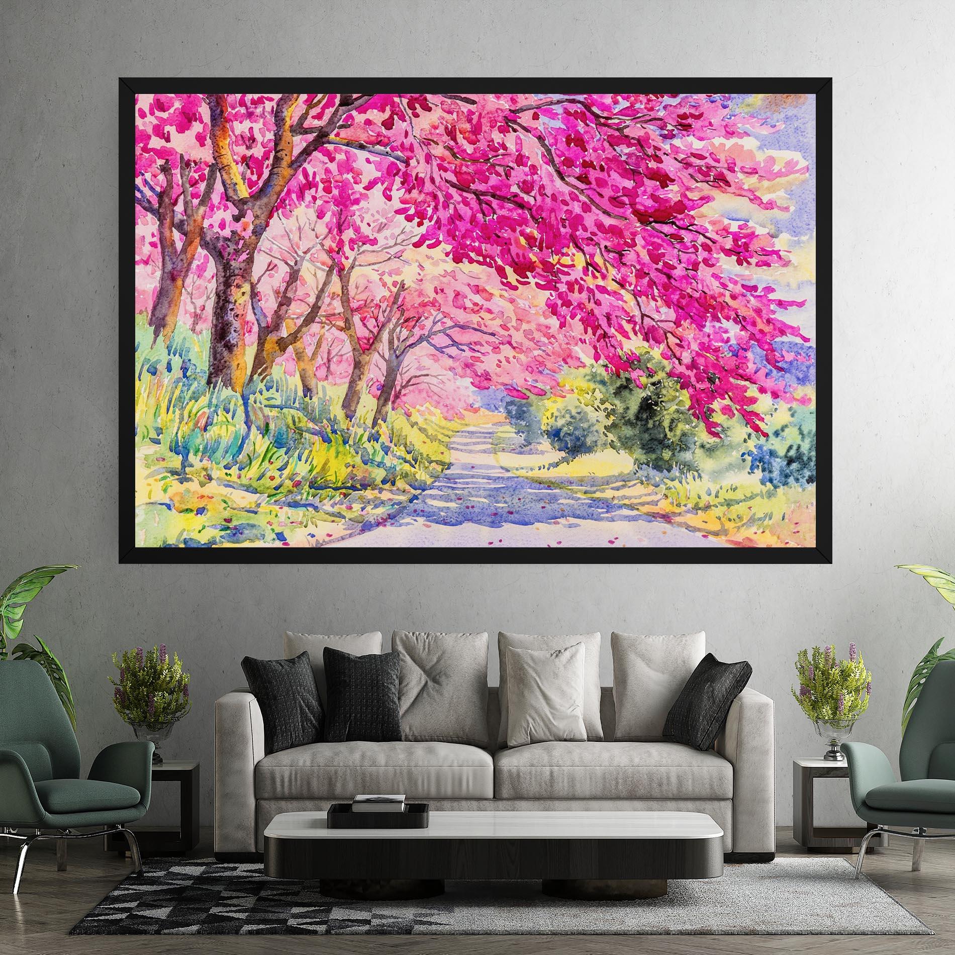 Tablou Canvas Pink Trees Art mockup 7