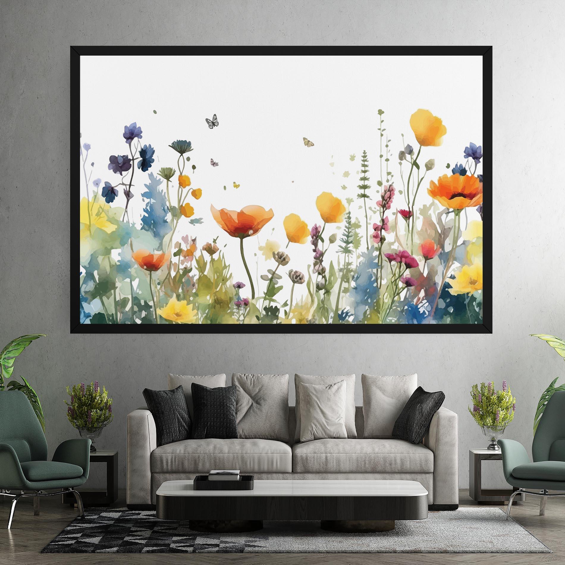 Tablou Canvas Watercolor Spring Flowers mockup 7