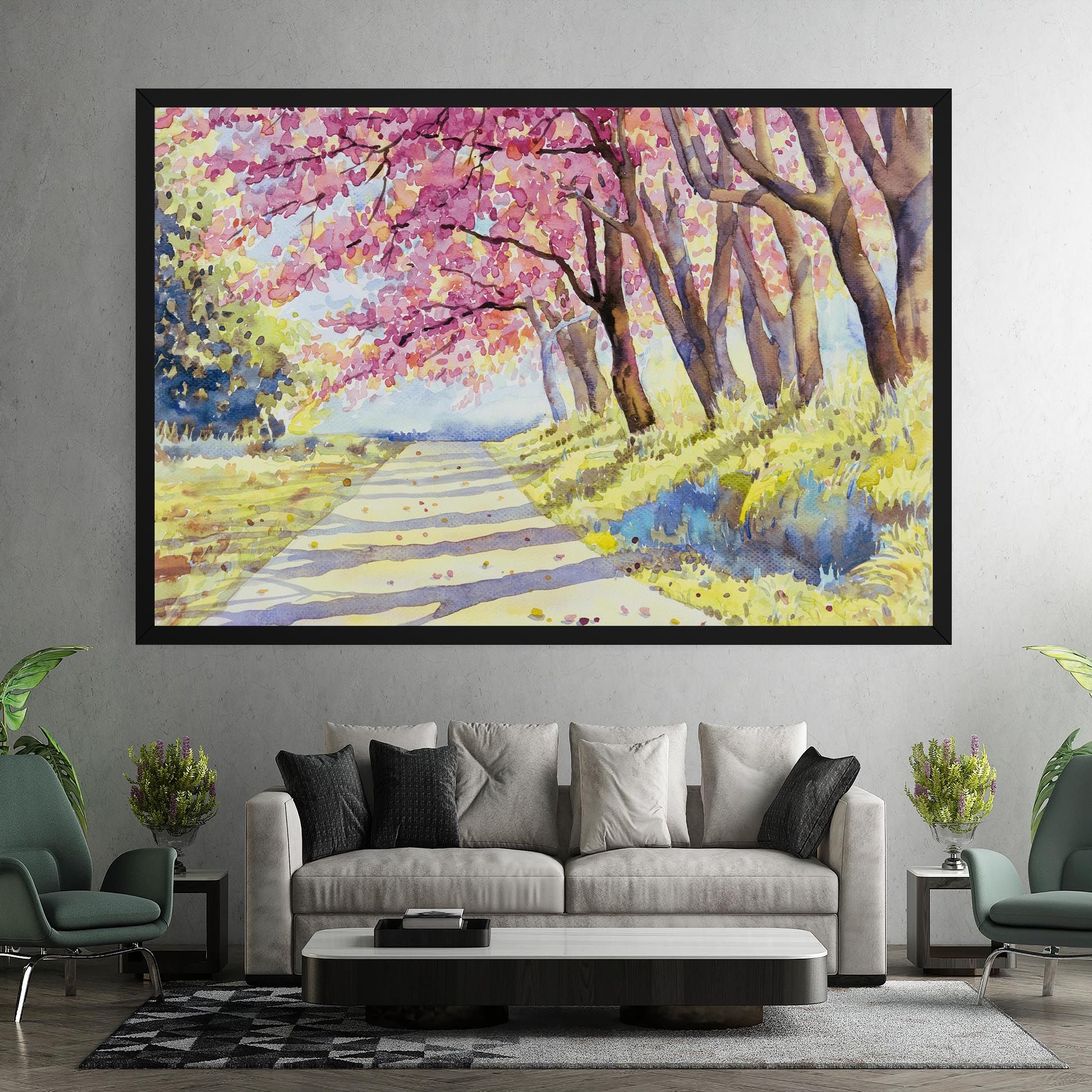 Watercolor Spring Landscape mockup 7