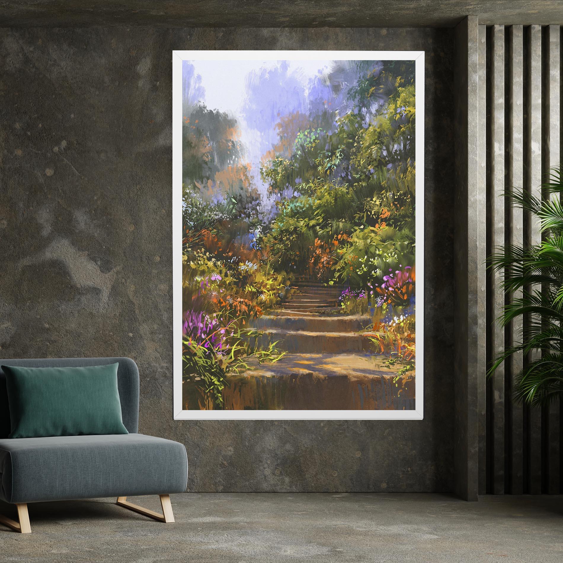 Tablou Canvas Spring Staircase Painting mockup 7