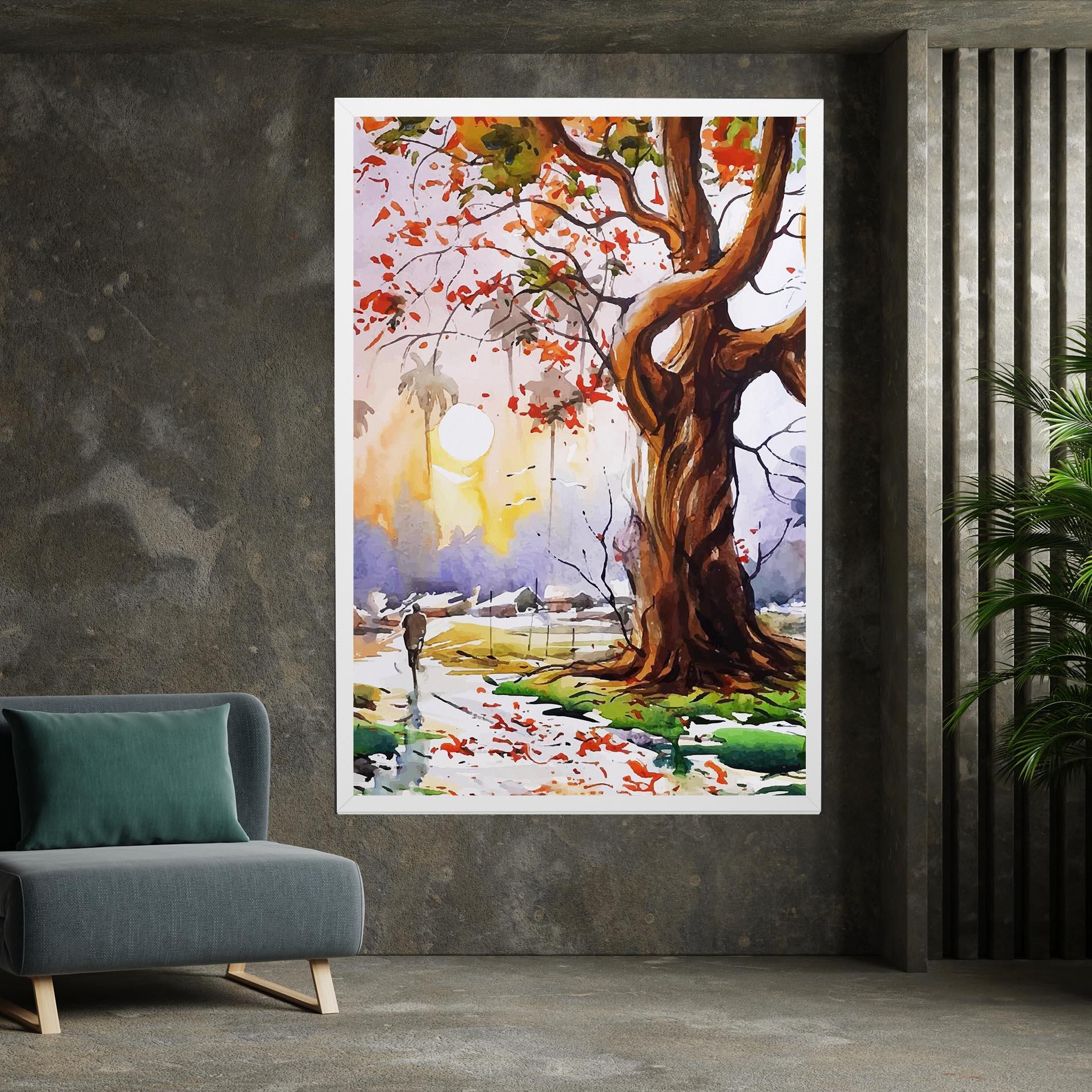 Tablou Canvas Watercolor Spring Tree mockup 7