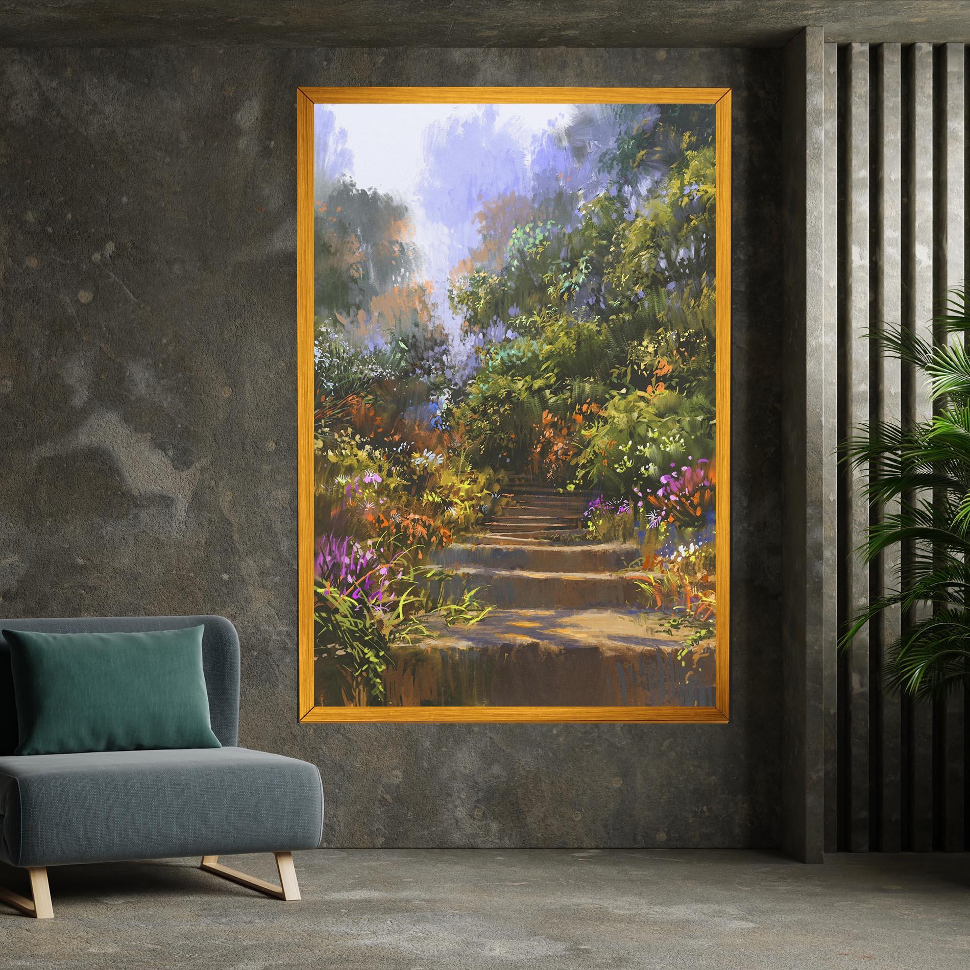 Tablou Canvas Spring Staircase Painting mockup 7