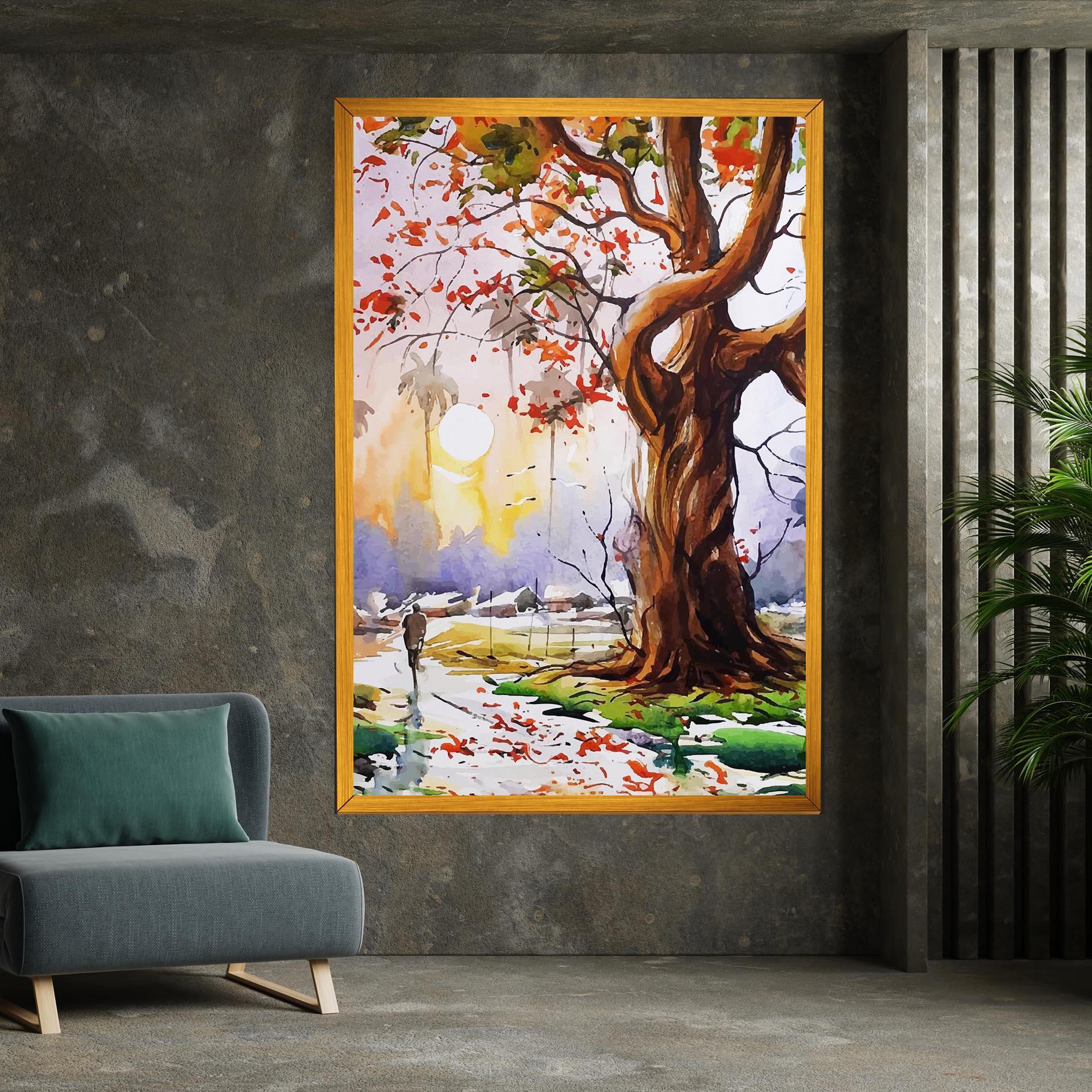 Tablou Canvas Watercolor Spring Tree mockup 7