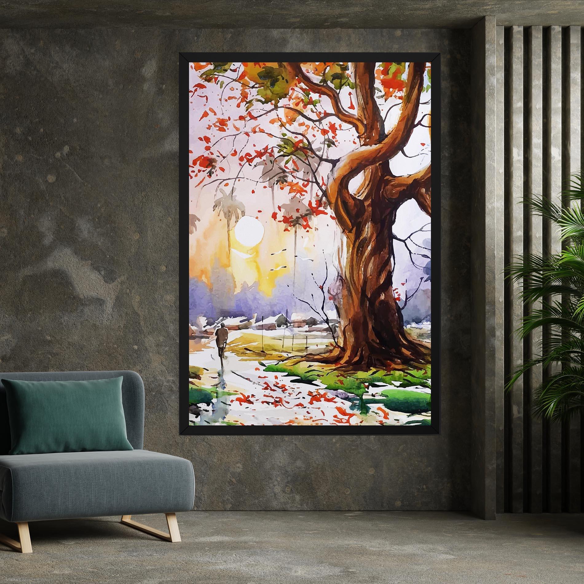 Tablou Canvas Watercolor Spring Tree mockup 7