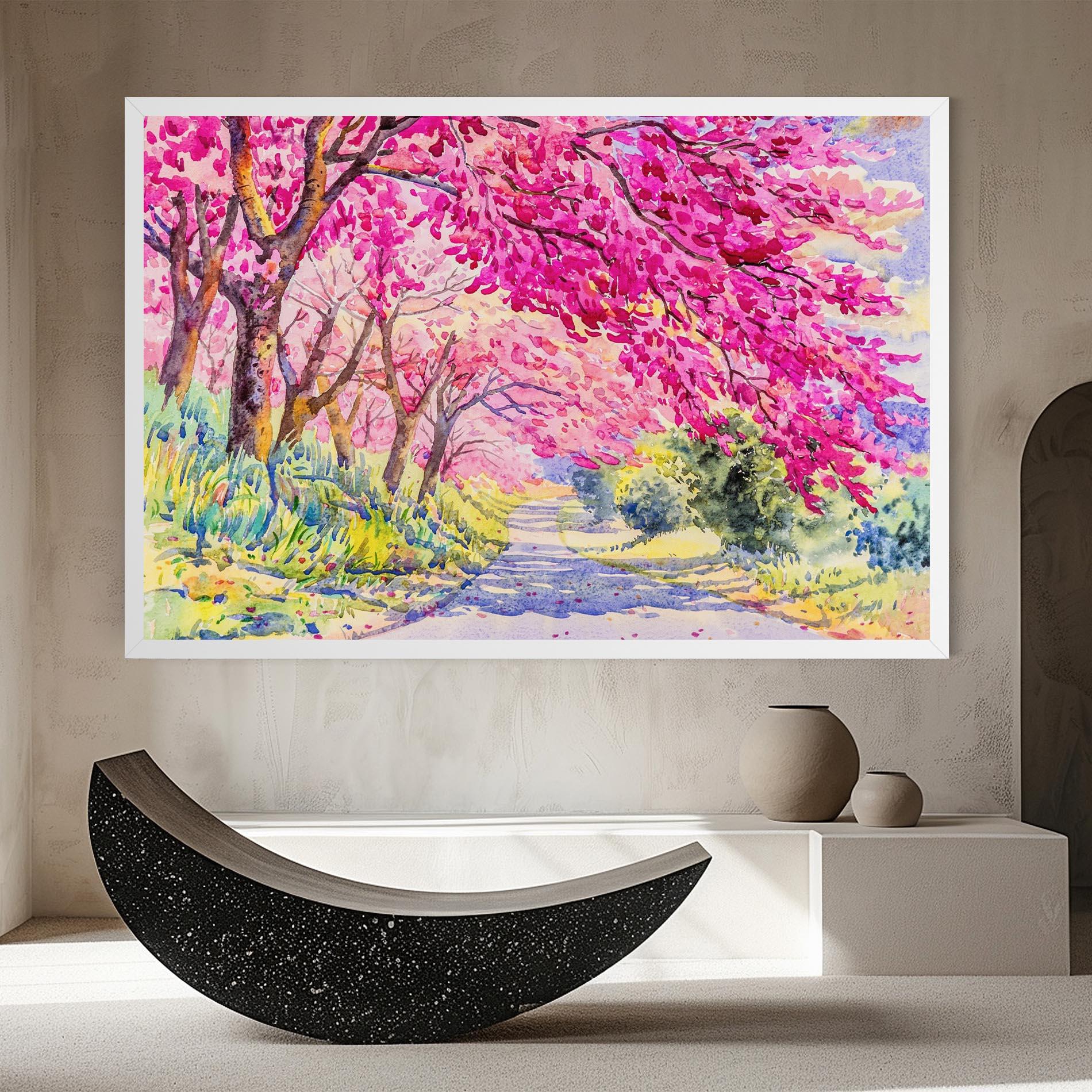 Tablou Canvas Pink Trees Art mockup 8
