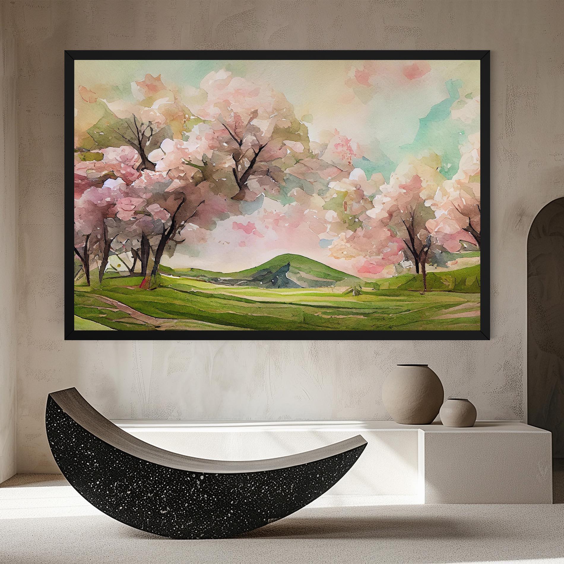 Tablou Canvas Spring Pink Trees mockup 8