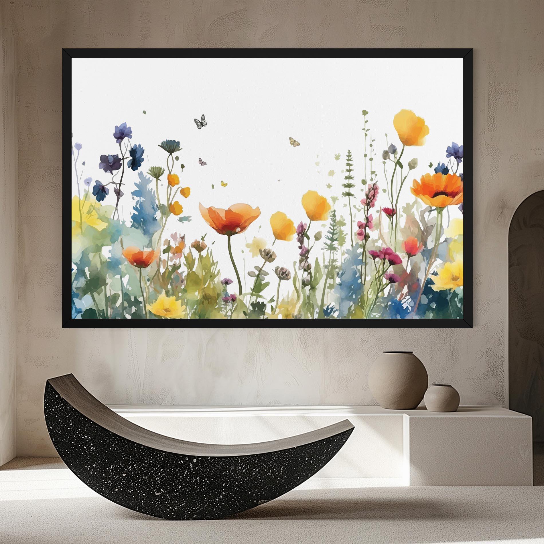 Tablou Canvas Watercolor Spring Flowers mockup 8