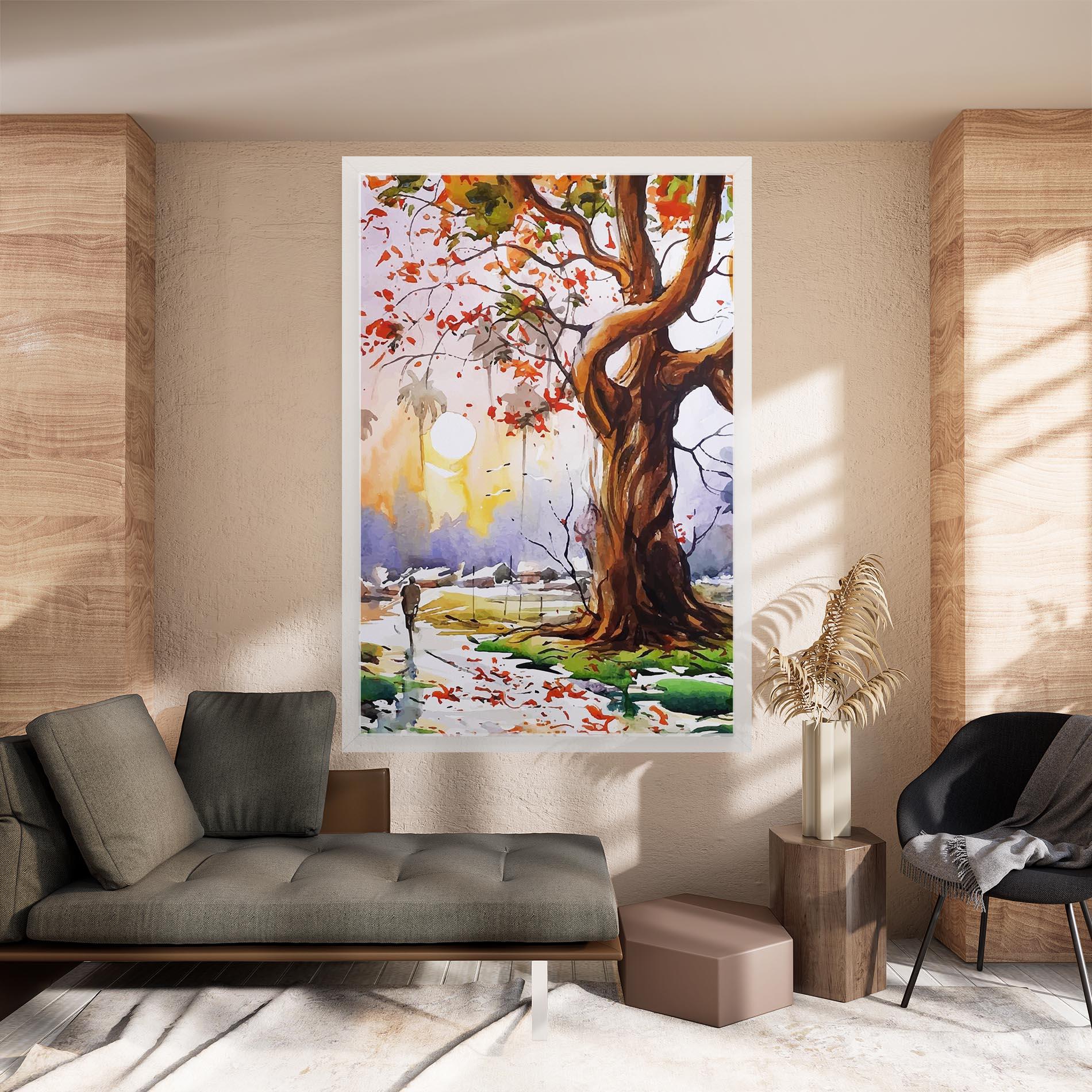 Tablou Canvas Watercolor Spring Tree mockup 8