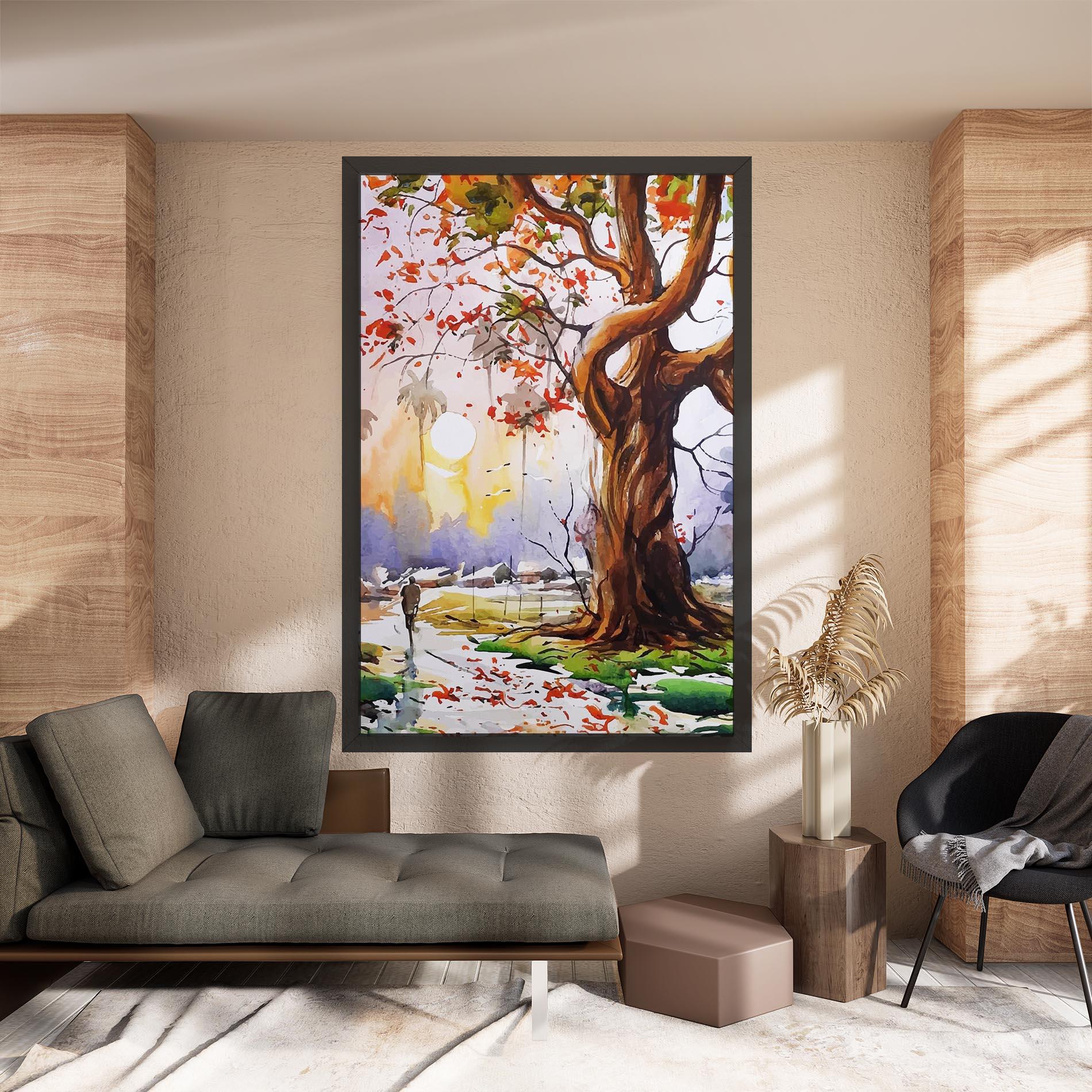 Tablou Canvas Watercolor Spring Tree mockup 8