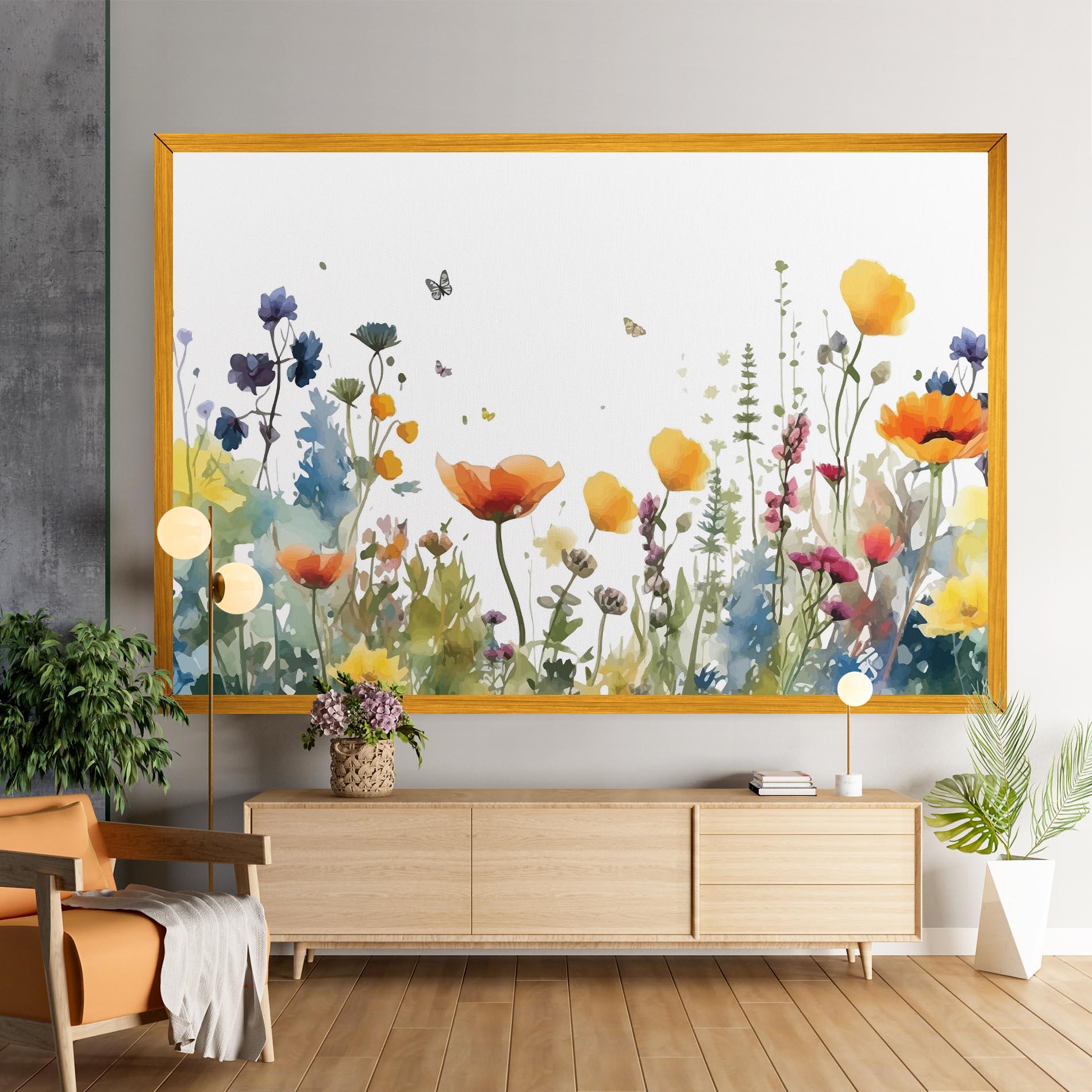 Tablou Canvas Watercolor Spring Flowers mockup 9