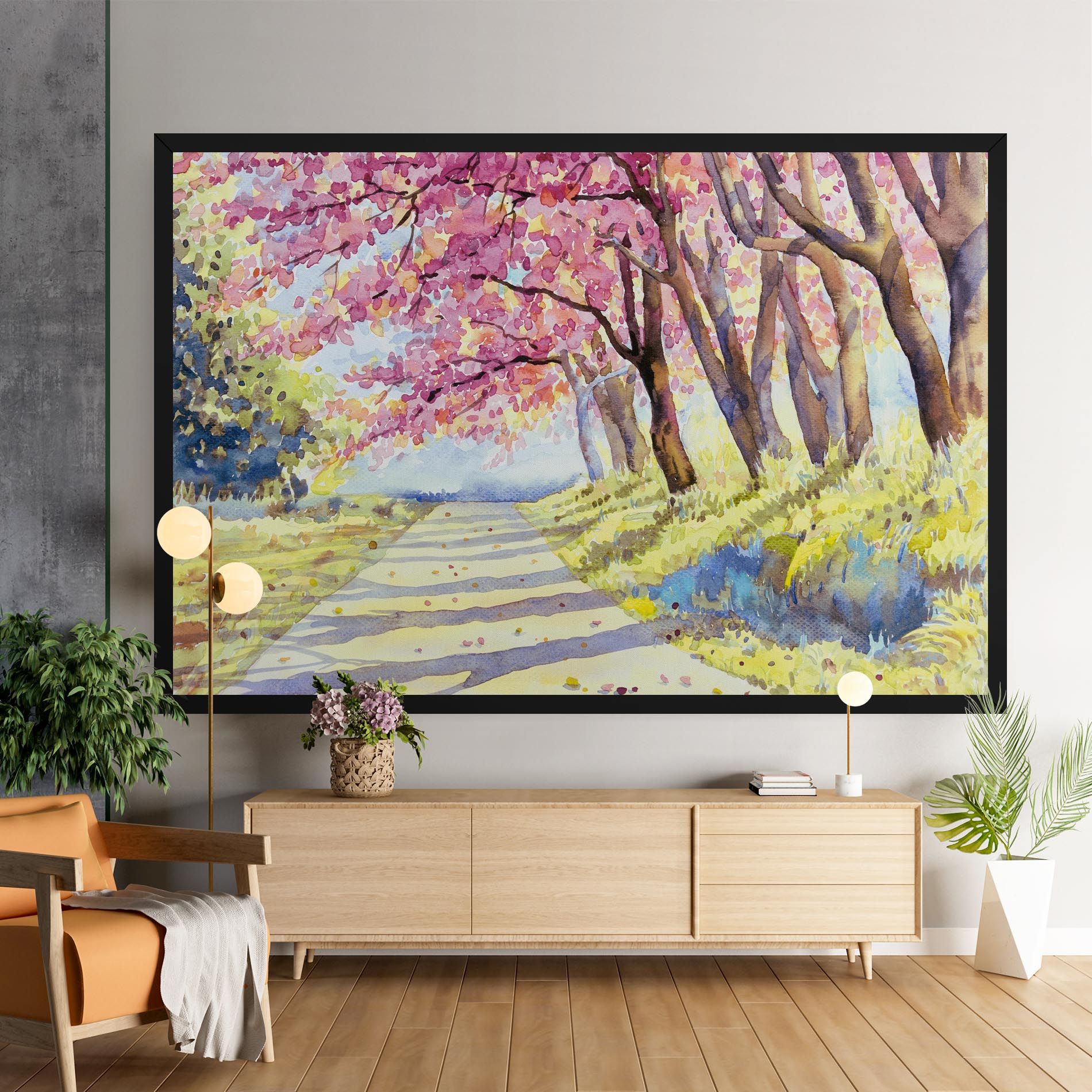 Watercolor Spring Landscape mockup 9