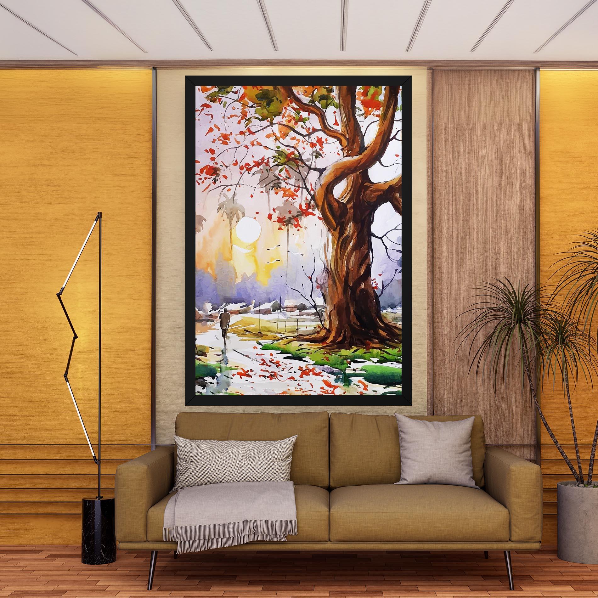 Tablou Canvas Watercolor Spring Tree mockup 9