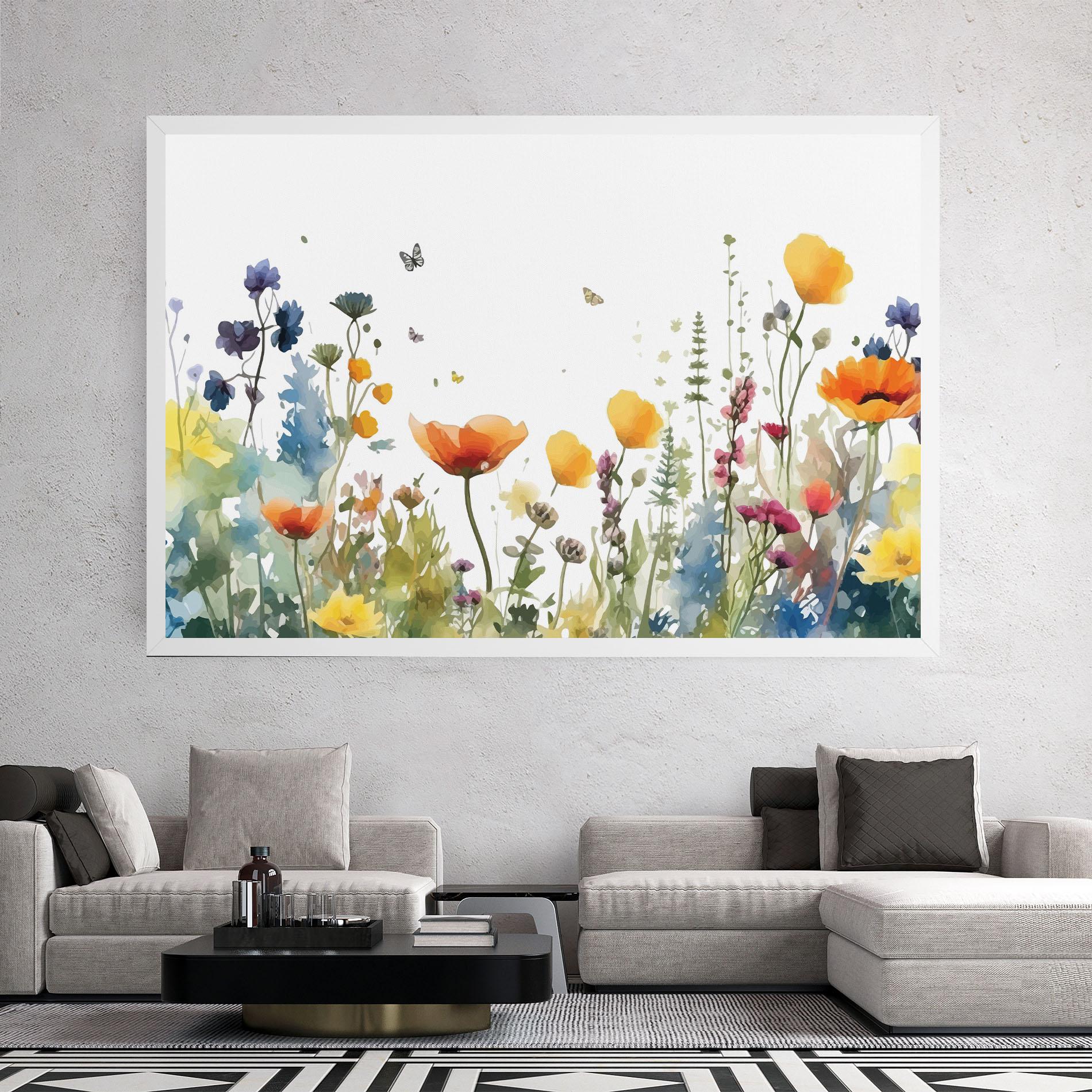Tablou Canvas Watercolor Spring Flowers mockup 2