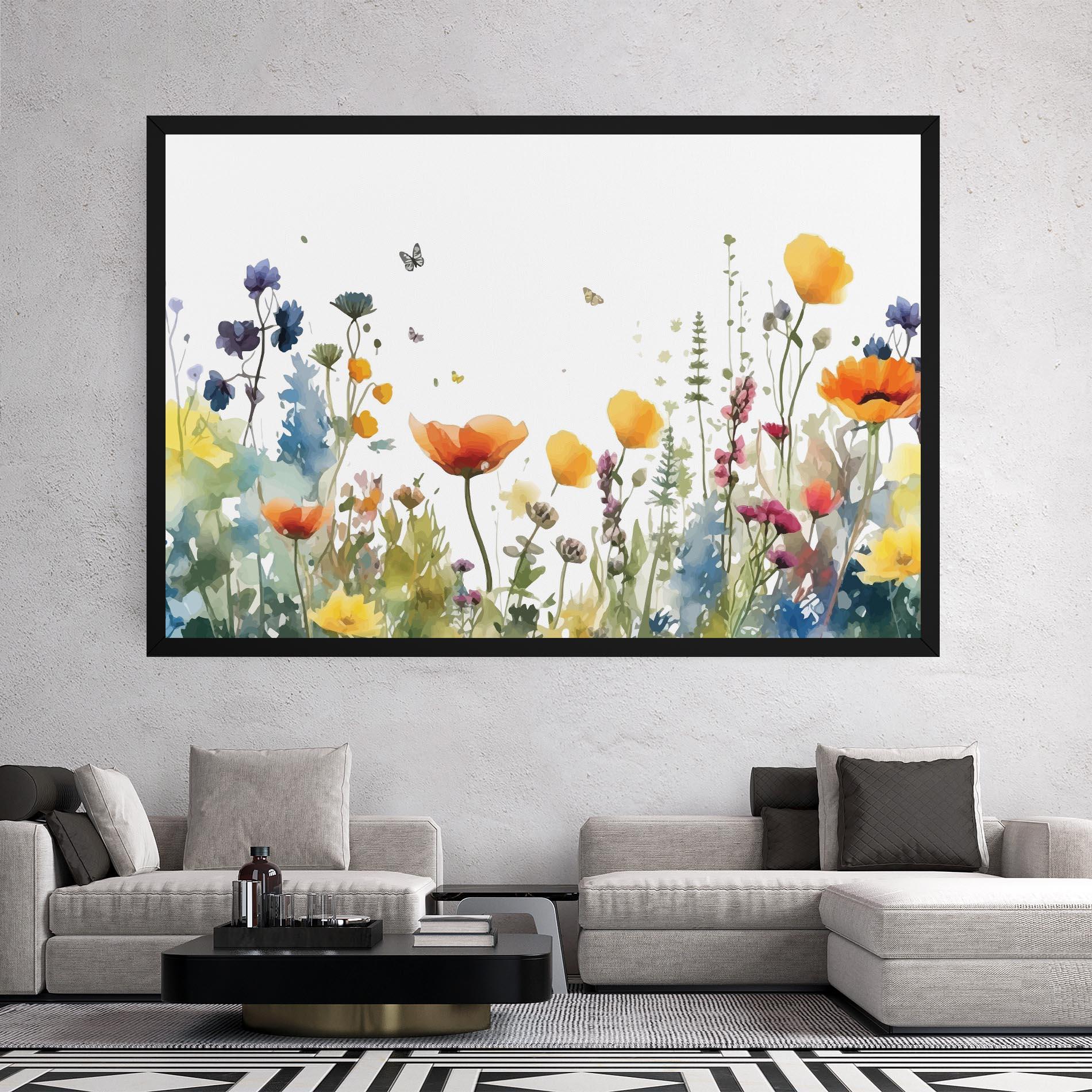 Tablou Canvas Watercolor Spring Flowers mockup 2