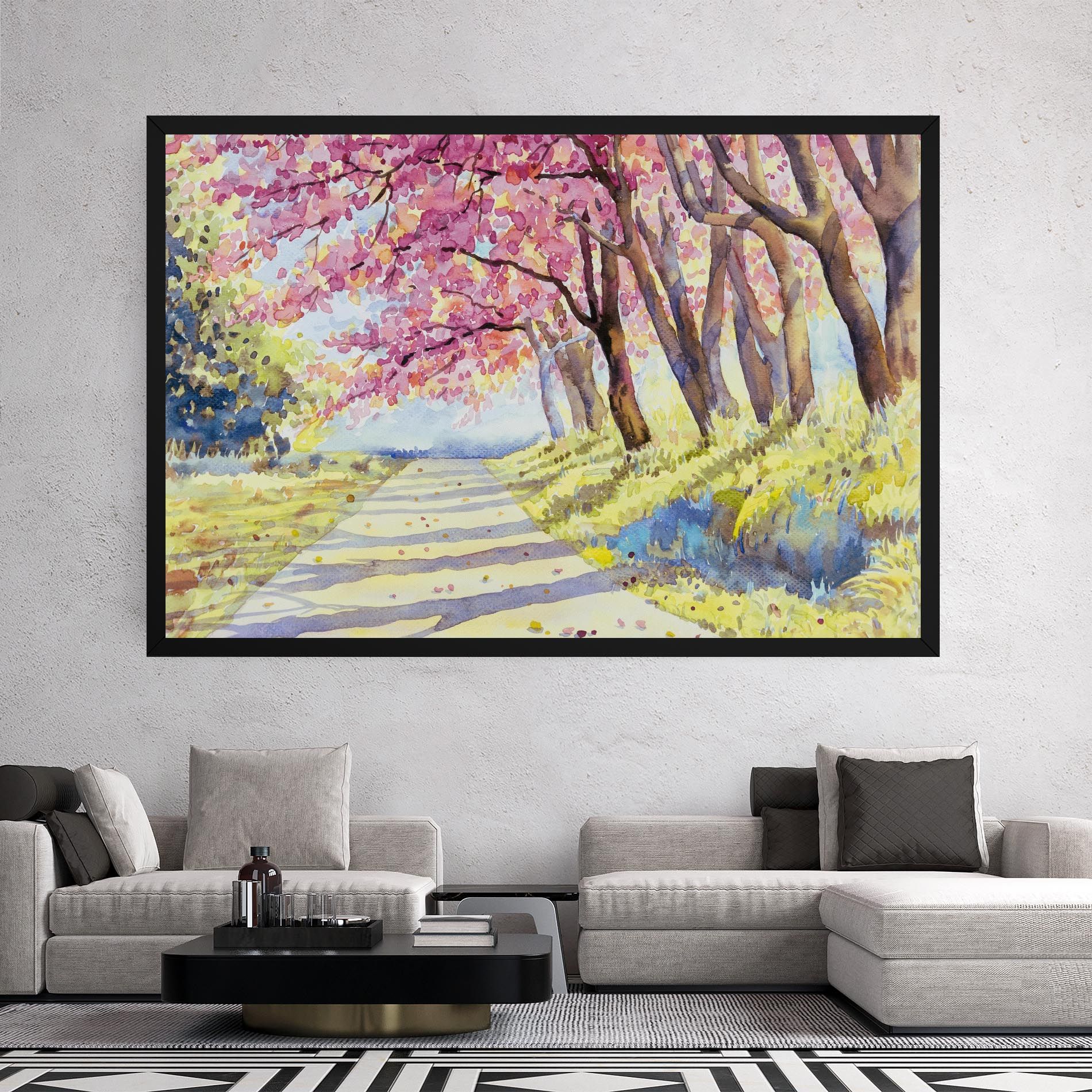 Watercolor Spring Landscape mockup 2