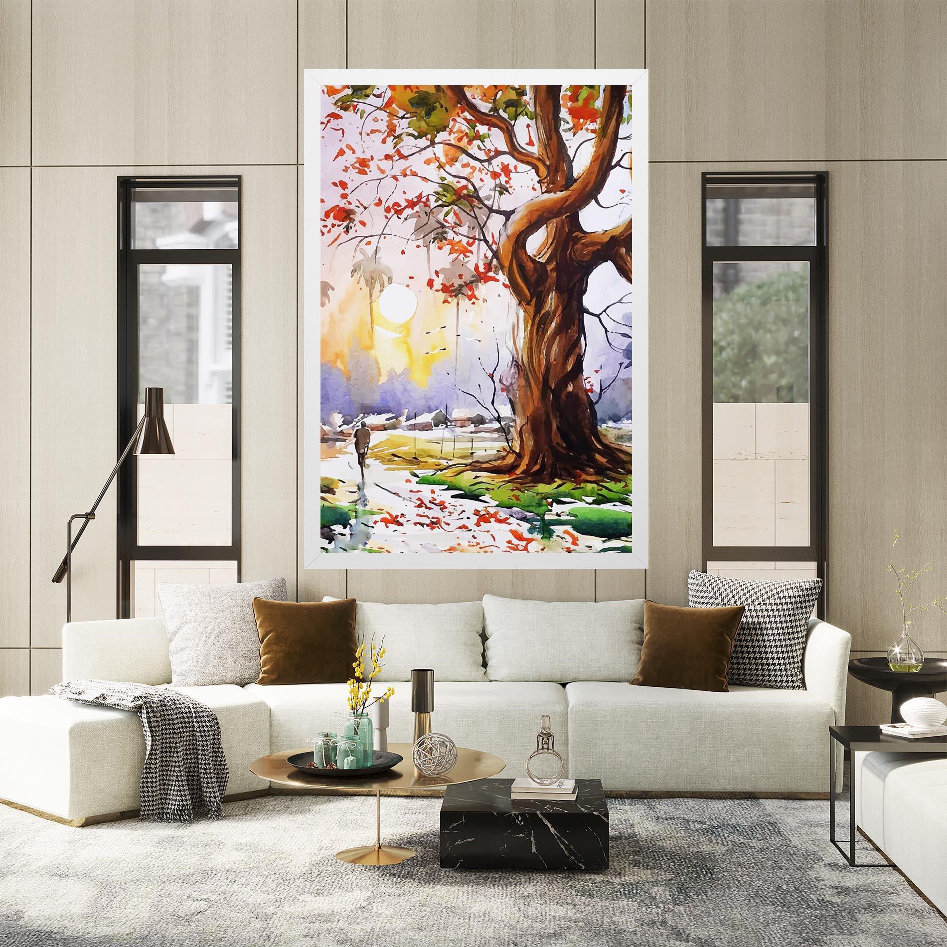 Tablou Canvas Watercolor Spring Tree mockup 2