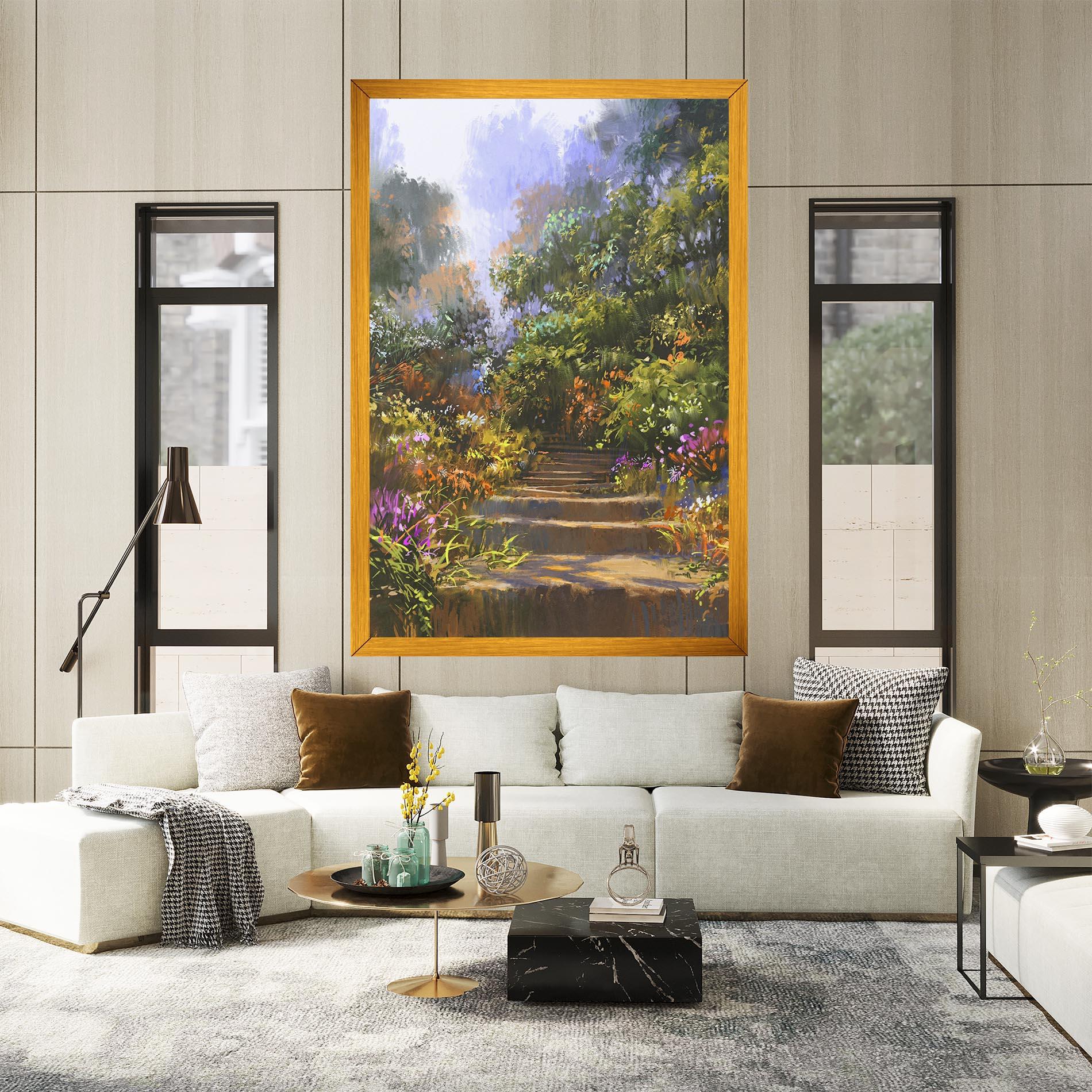 Tablou Canvas Spring Staircase Painting mockup 2