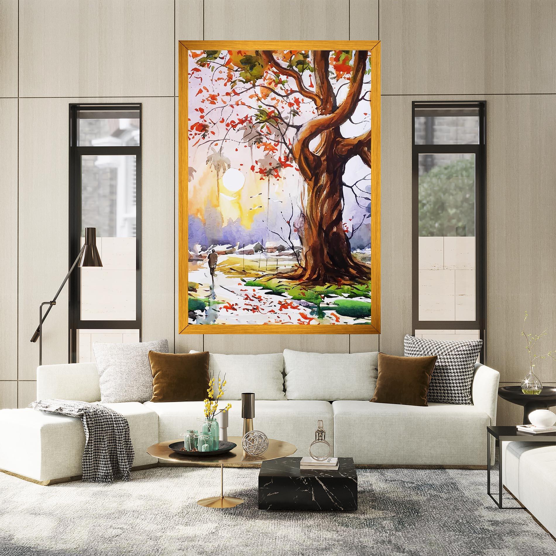 Tablou Canvas Watercolor Spring Tree mockup 2