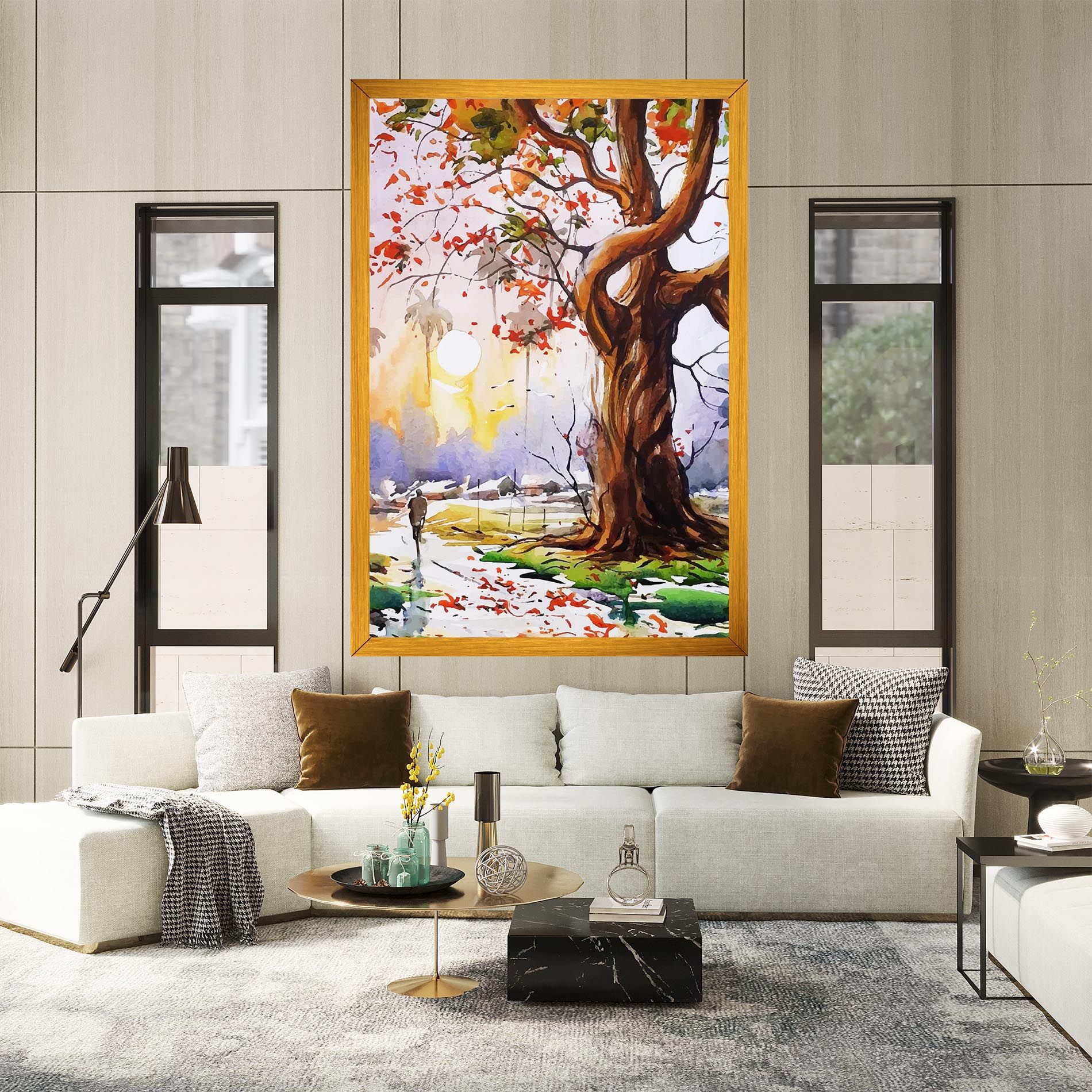 Watercolor Spring Tree mockup 2