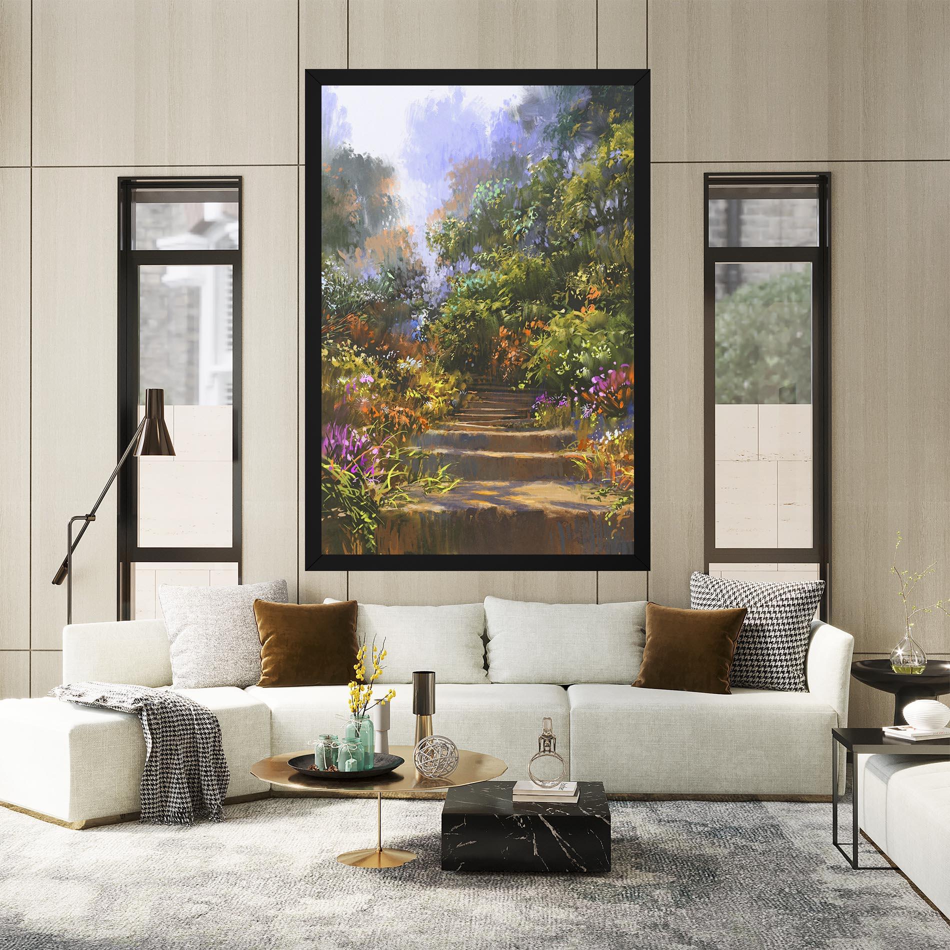 Tablou Canvas Spring Staircase Painting mockup 2