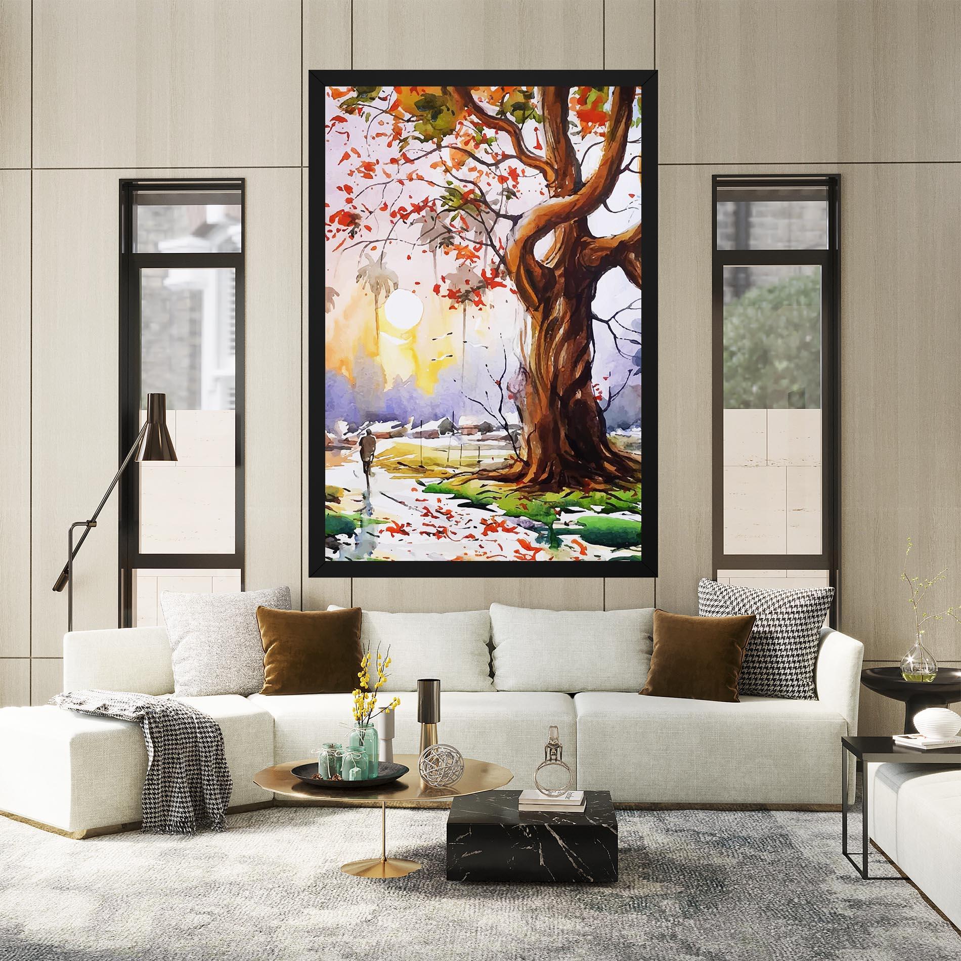 Tablou Canvas Watercolor Spring Tree mockup 2