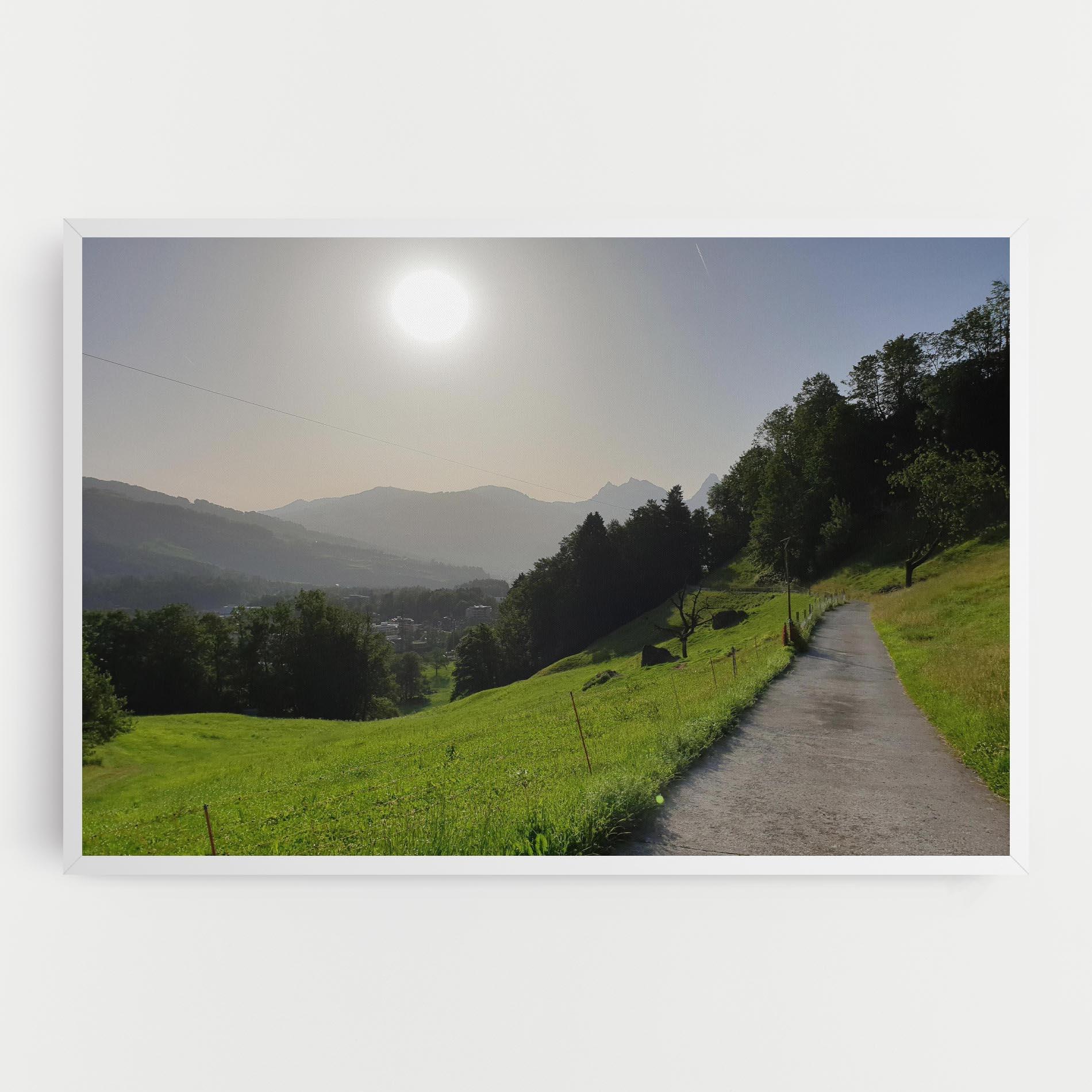 Tablou Canvas Foggy Rural Road mockup 0