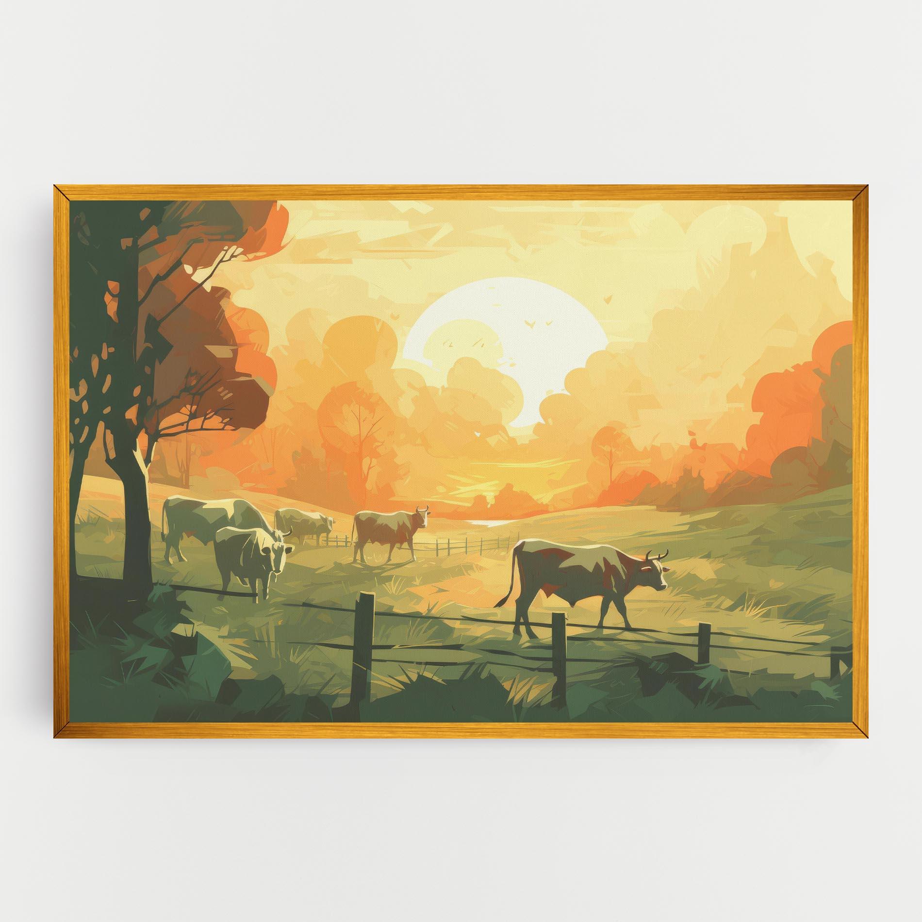 Tablou Canvas Cows Grazing mockup 0